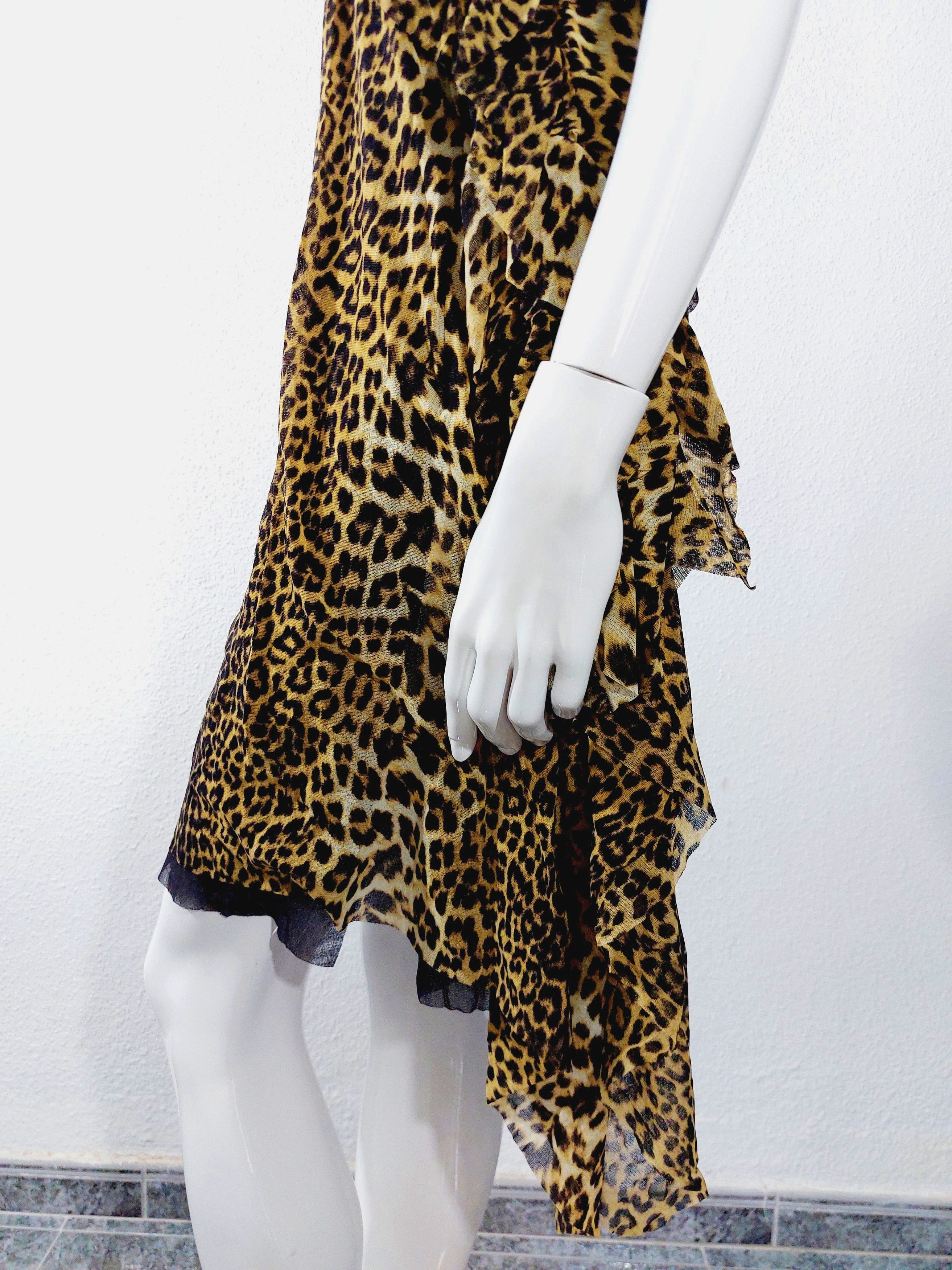 Jean Paul Gaultier Jean Paul Gaultier Mesh Tarzan Jane Leopard Tiger Dress Size L / US 10 / IT 46 - 15 Thumbnail