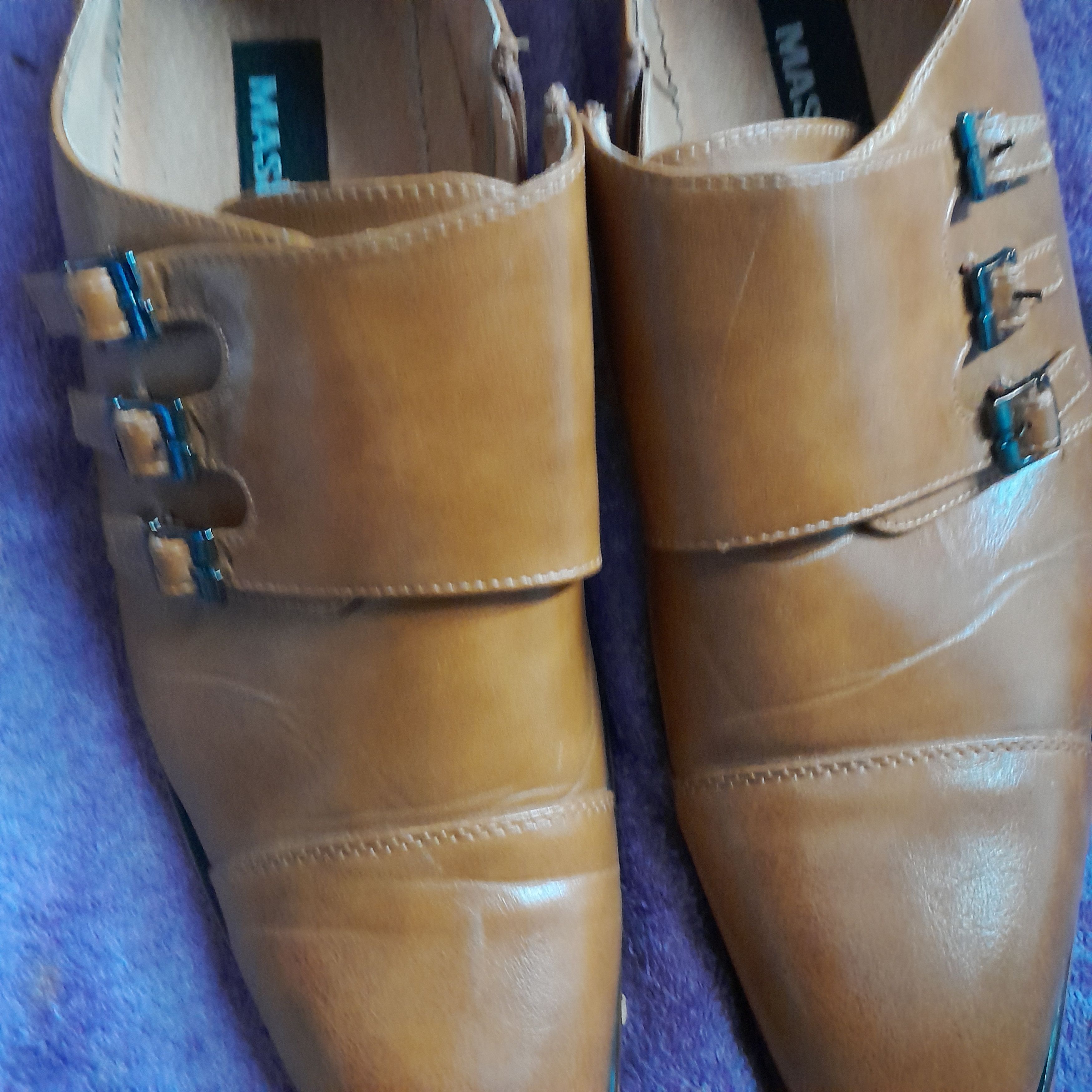 Other Masimo Men's Dress Shoes Brown Side Zip Size US 11 / EU 44 - 8 Thumbnail