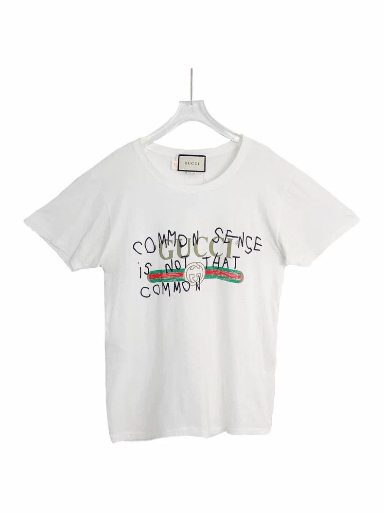 Gucci Gucci White logo letter graffiti printed cotton round-neck Size US S / EU 44-46 / 1 - 1 Thumbnail