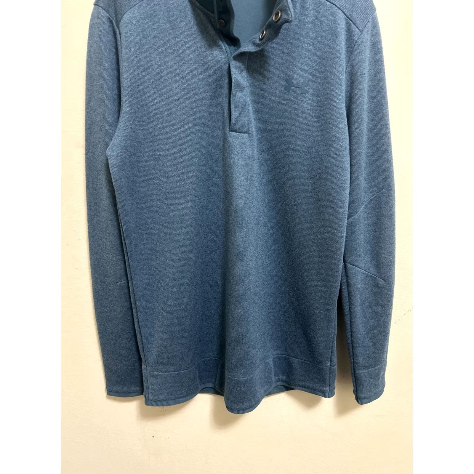 Under Armour Under Armour Coldgear Golf Mens Shirt S Henley Pullover Blue sweatshirt polo pullover with snap logo Embroidered Size US S / EU 44-46 / 1 - 4 Thumbnail