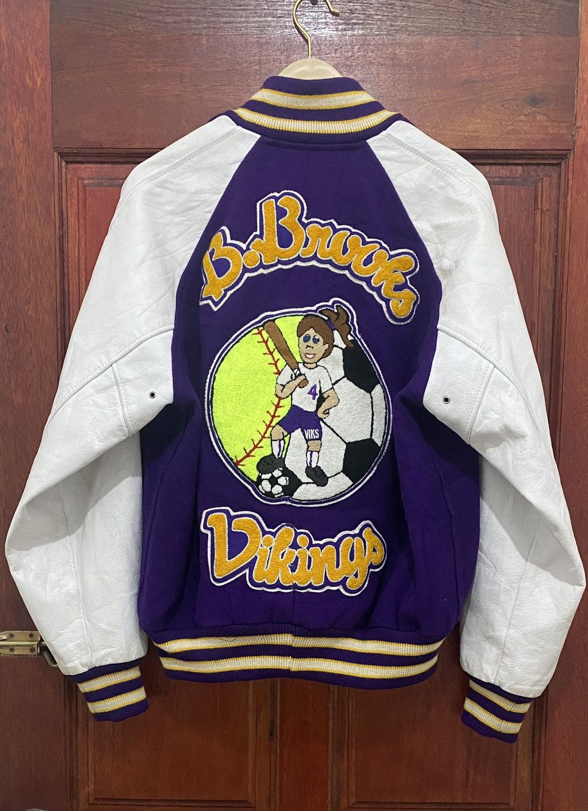 Hysteric Glamour 🇺🇸 Vintage Vikings Varsity Leather Wool Jacket Size US M / EU 48-50 / 2 - 2 Thumbnail