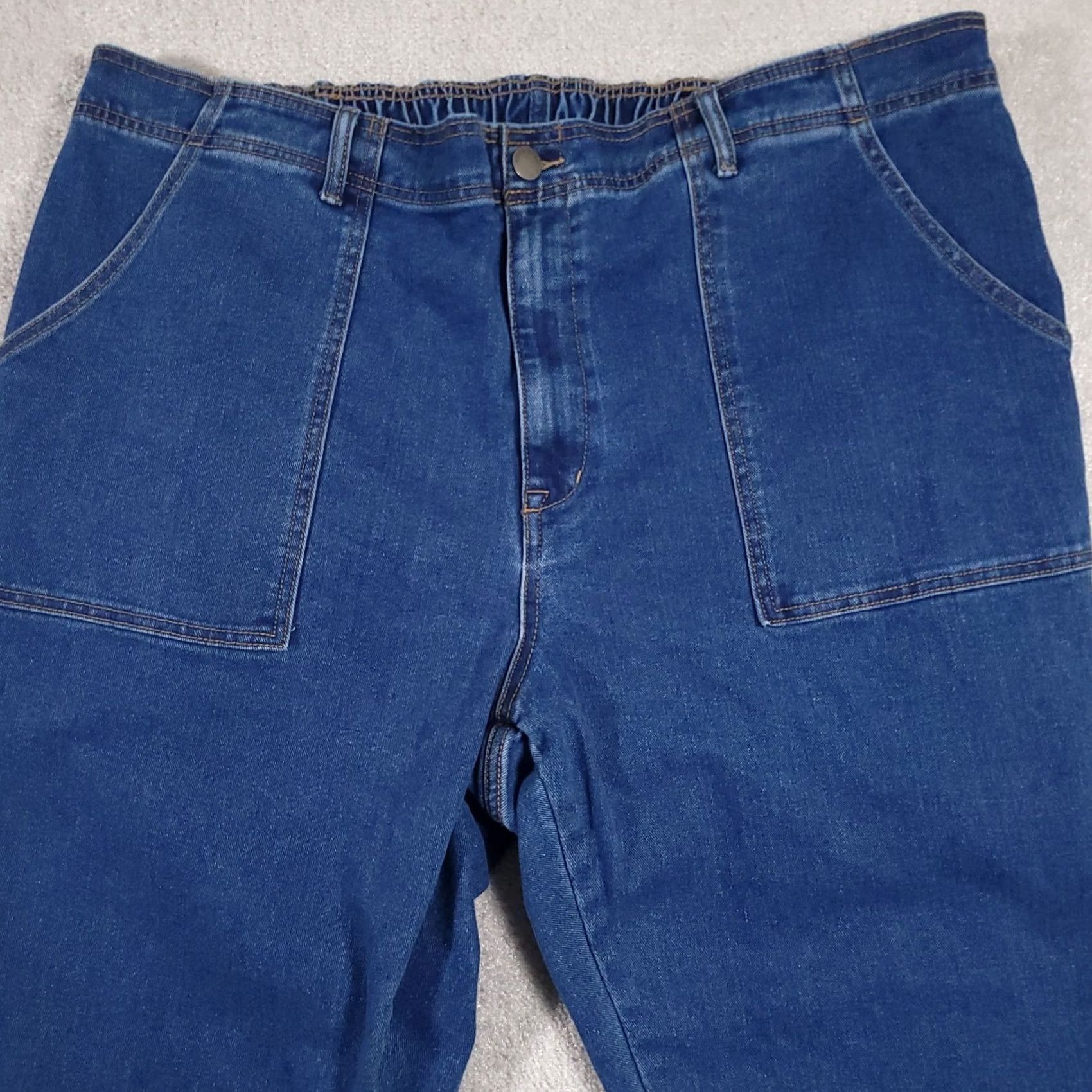 Vintage Knox Rose Jeans Women's 2X Plus Elastic Waist Straight Medium Wash 44X30 Jeans Size 40" / US 18 - 3 Thumbnail