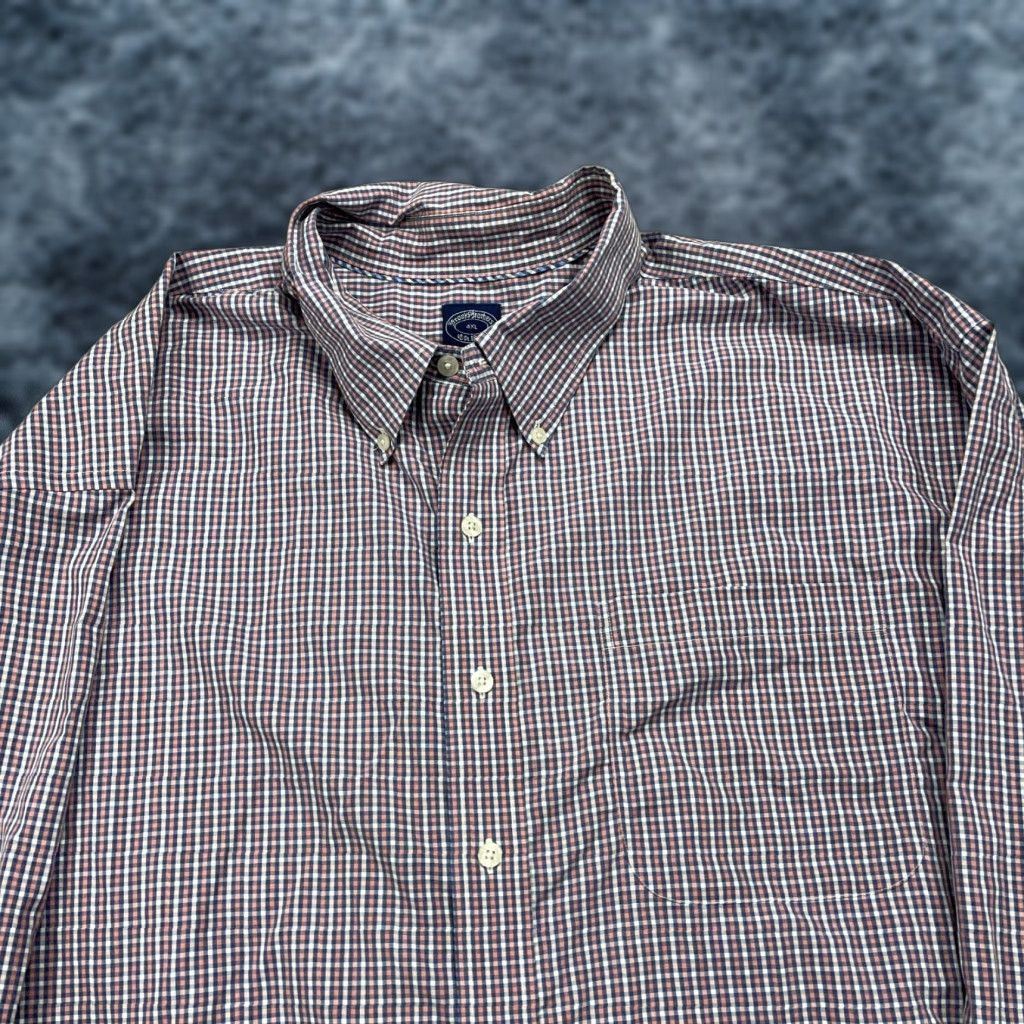 Brooks Brothers Brooks Brothers Shirt Mens 4XL Pink Blue Check 100% Cotton Long Sleeve Casual Size US XXL / EU 58 / 5 - 1 Thumbnail