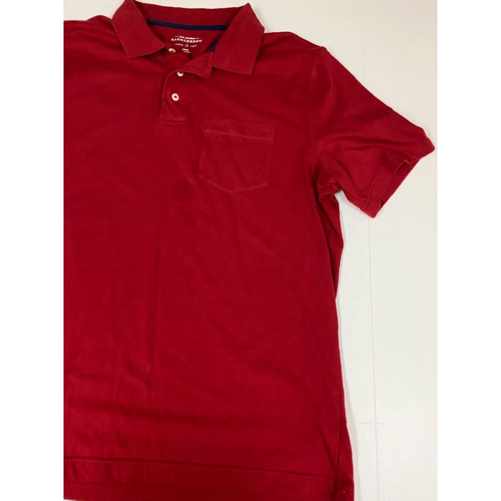 Vintage Saddlebred Polo Shirt Mens L Red Short Sleeve Cotton Polyester Blended Logo Collared Modern All Seasons Beach Vintage No Size US L / EU 52-54 / 3 - 2 Thumbnail
