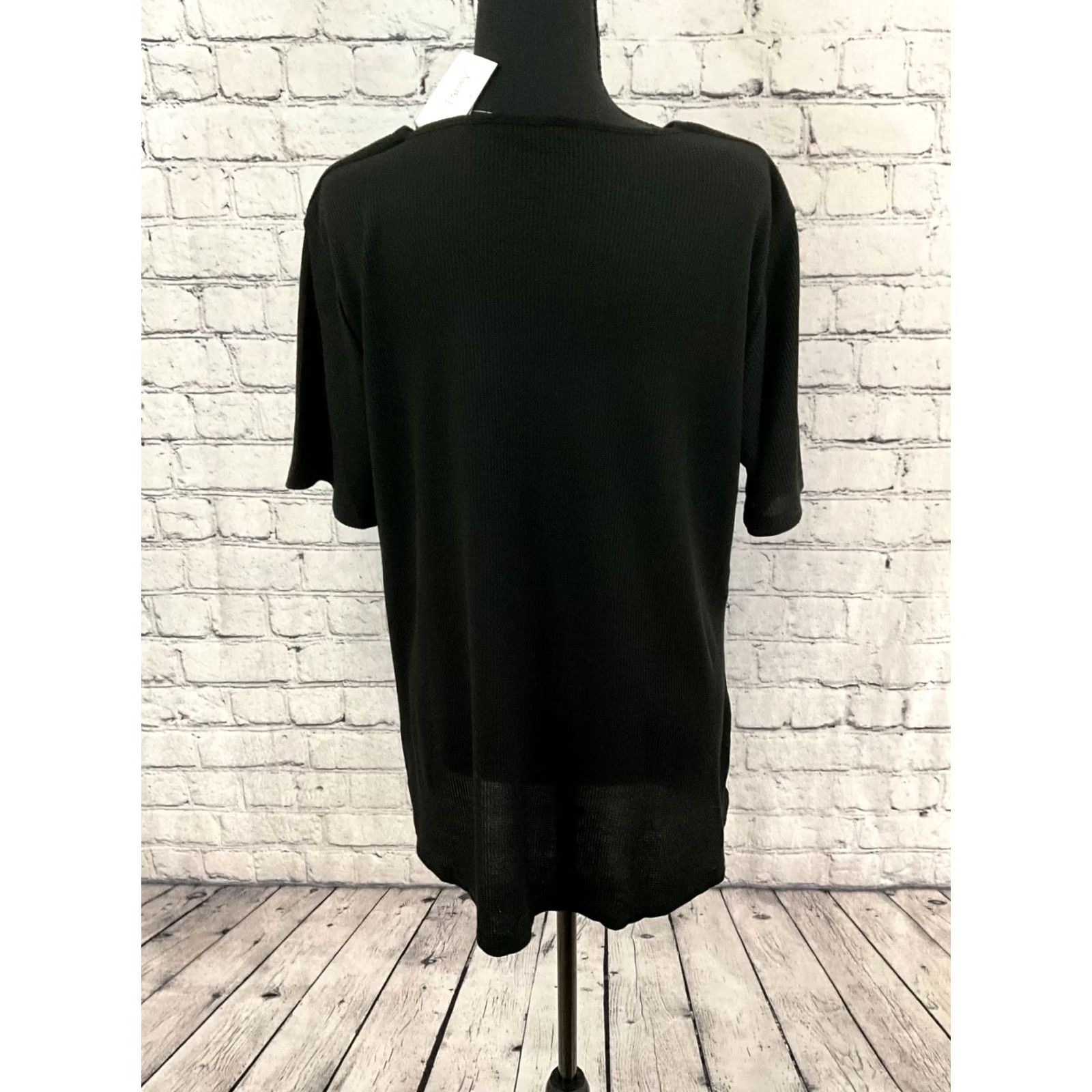 Vintage HEIMISH USA WOMENS T-Shirt L black Round Neck Short Sleeve Pullover Casual Knit Spandex USA Theme Modern Basic Size L / US 10 / IT 46 - 4 Thumbnail