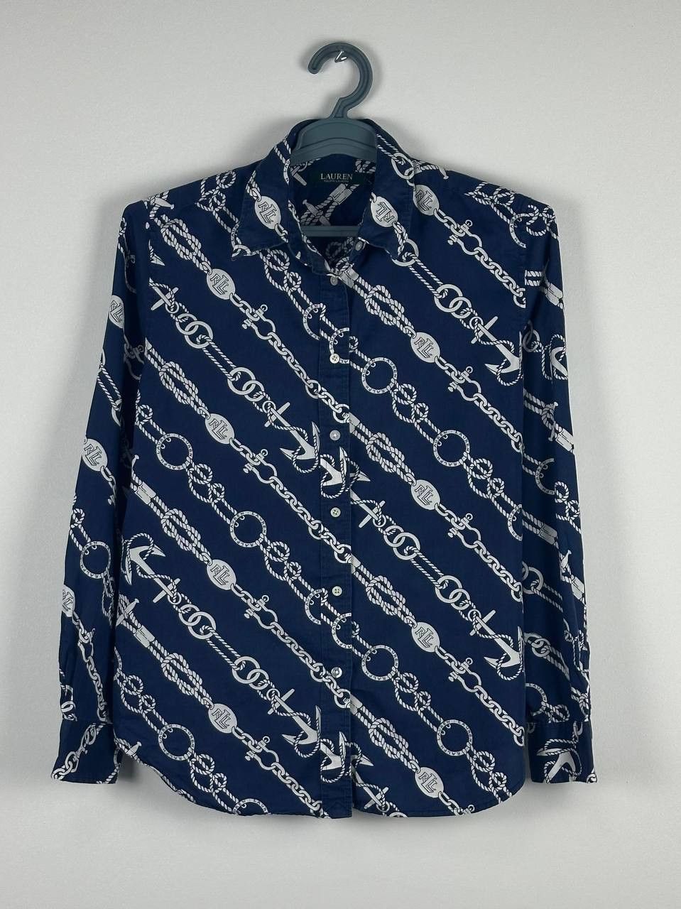 Lauren Ralph Lauren Luxury Rare Lauren Ralph Lauren Blue Chains Print Shirt Size M / US 6-8 / IT 42-44 - 2 Thumbnail