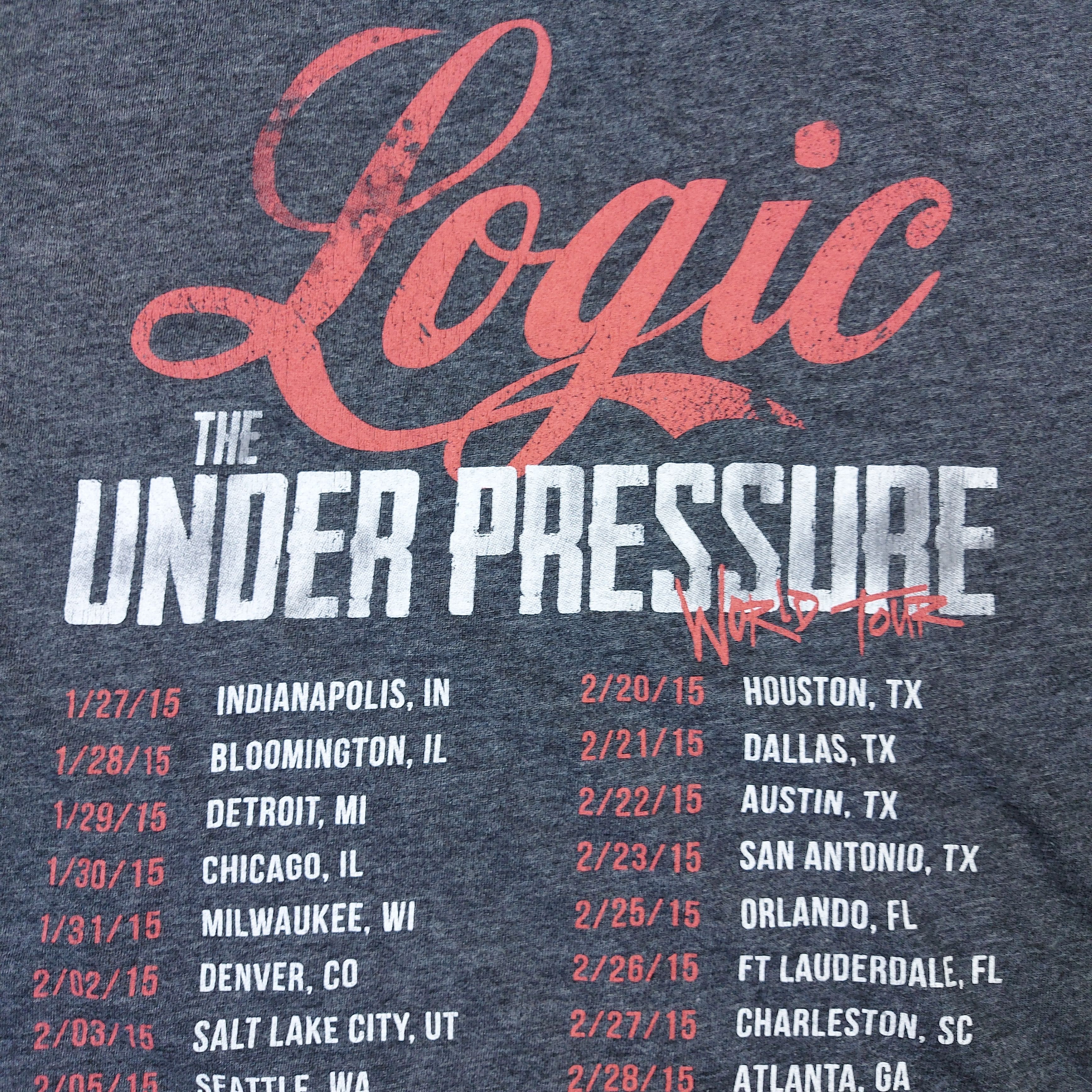 Band Tees Logic Under Pressure World Tour 2015 Concert Band TEE Size US M / EU 48-50 / 2 - 11 Thumbnail