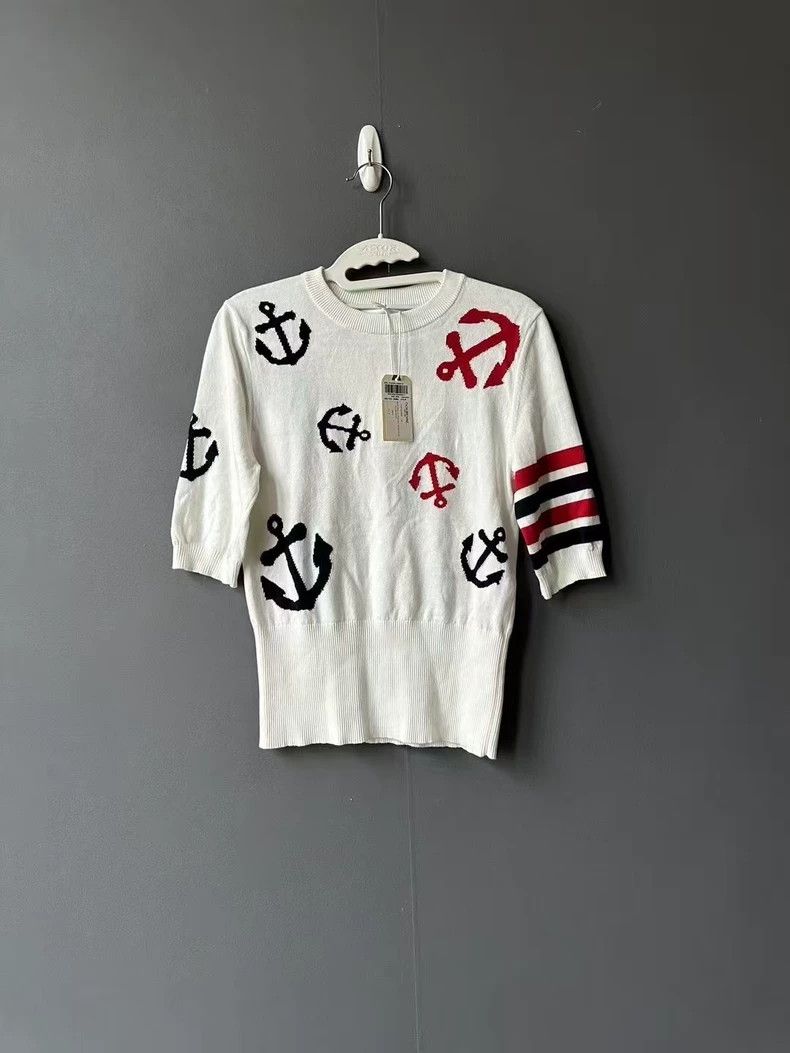 Thom Browne Thom Browne size38 Ship anchor knit short sleeves Size XS / US 0-2 / IT 36-38 - 1 Thumbnail