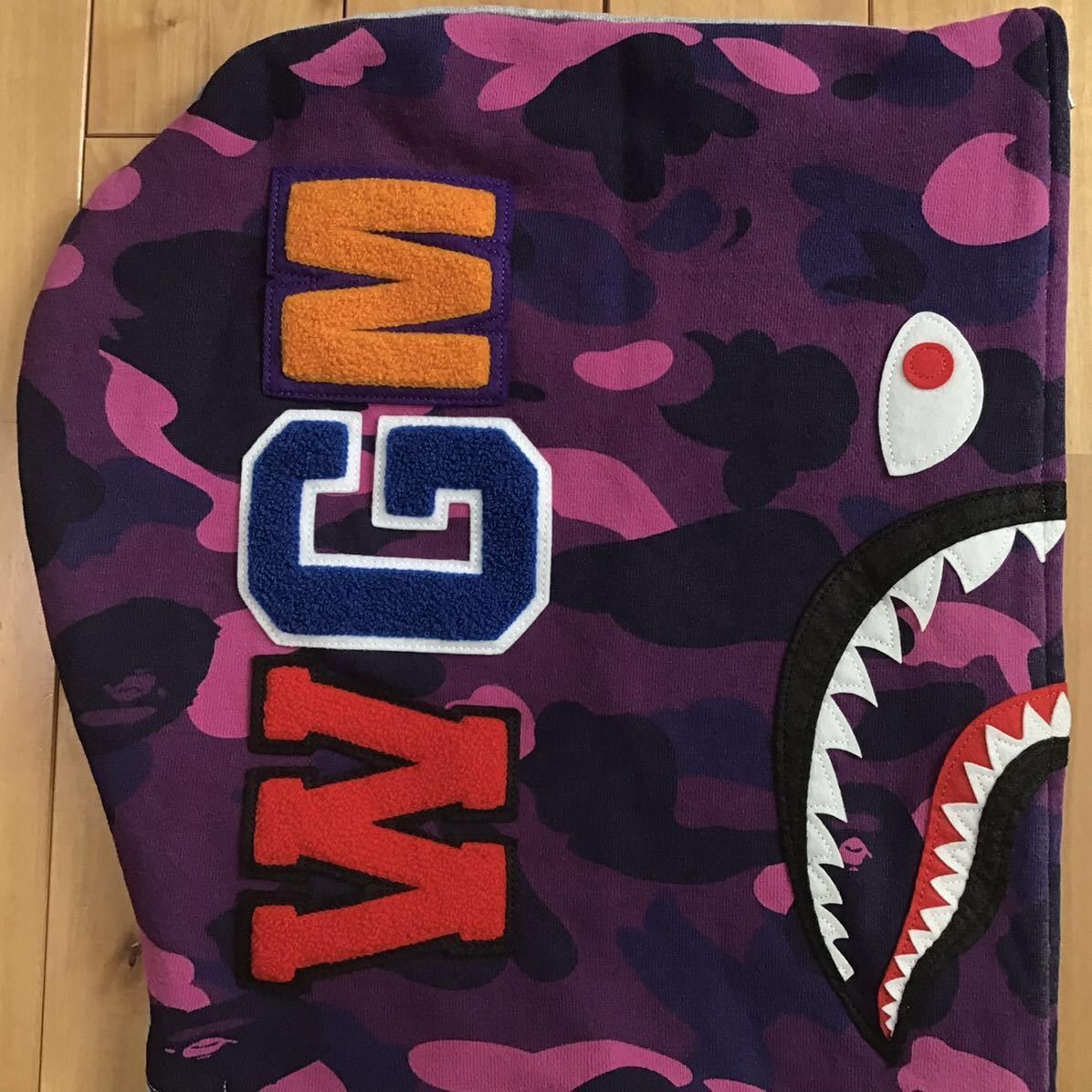 Bape 🔥3XL🔥 BAPE Purple camo x gray shark full zip hoodie Size US XXL / EU 58 / 5 - 4 Thumbnail