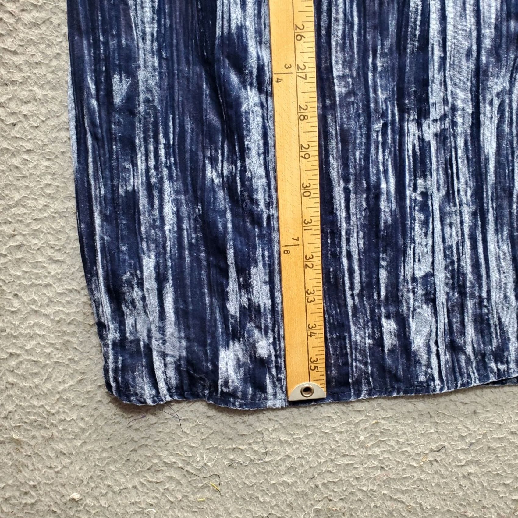 Velour Floreat Shift Dress Womens Size S Blue Velour Lined Short Sleeve Boat Neck Pocket Size 28" / US 6 / IT 42 - 3 Thumbnail