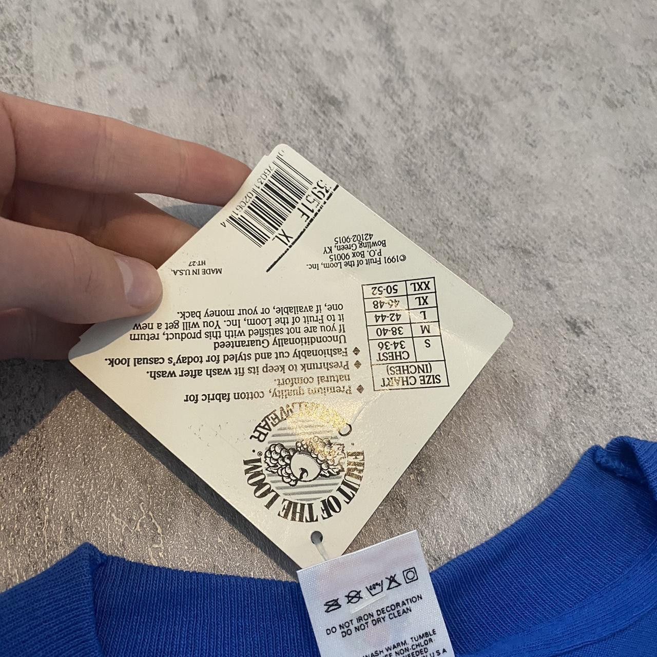 Fruit Of The Loom Blue vintage 90s retro streetwear tee Fruit of the Size US XL / EU 56 / 4 - 5 Thumbnail