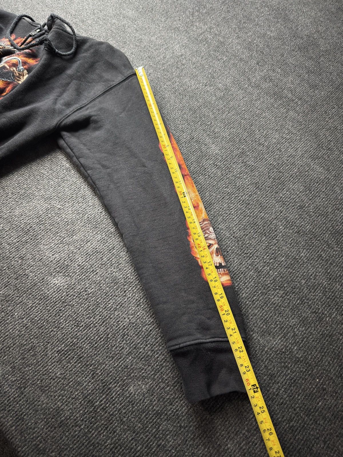 Harley Davidson Flaming Skull Biker Zip Hoodie Chopper Motorcycle Graphic Size US M / EU 48-50 / 2 - 22 Thumbnail