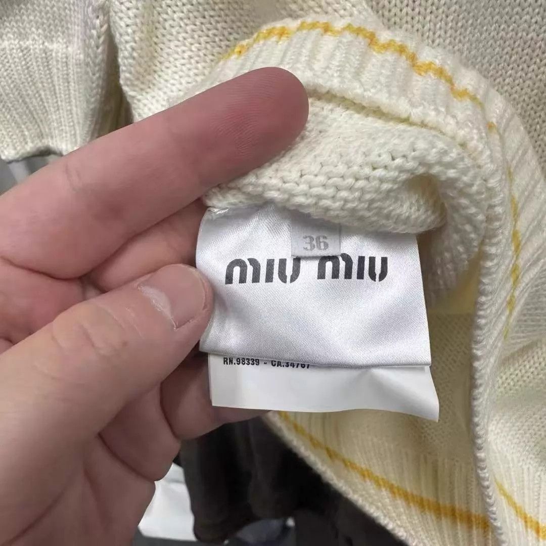 Miu Miu MIU MIU NWT Slogan Puff Sleeve Knit Tee 36 Size XS / US 0-2 / IT 36-38 - 4 Thumbnail