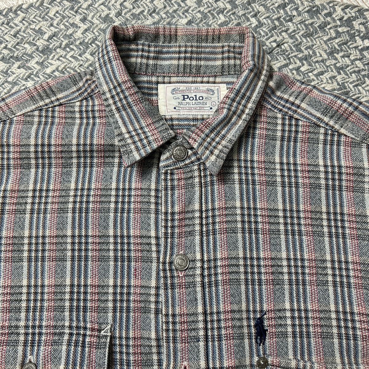 Polo Ralph Lauren × RRL Ralph Lauren × Vintage Vintage 80's Ralph Lauren cotton woven plaid flannel shirt Size US M / EU 48-50 / 2 - 3 Thumbnail