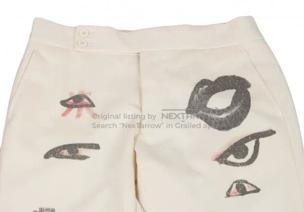 Comme des Garcons Comme des Garcons size M Beige Retro Printed Pants Size 23" - 4 Thumbnail