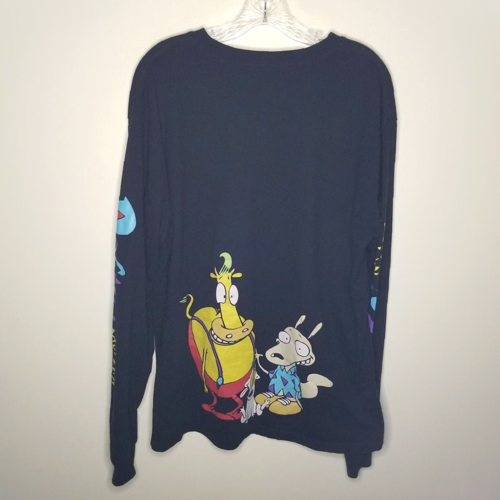 Nickelodeon Nickelodeon Men's Long Sleeve T-Shirt Rocco Modern Life Graphic Black XL Size US XL / EU 56 / 4 - 6 Thumbnail
