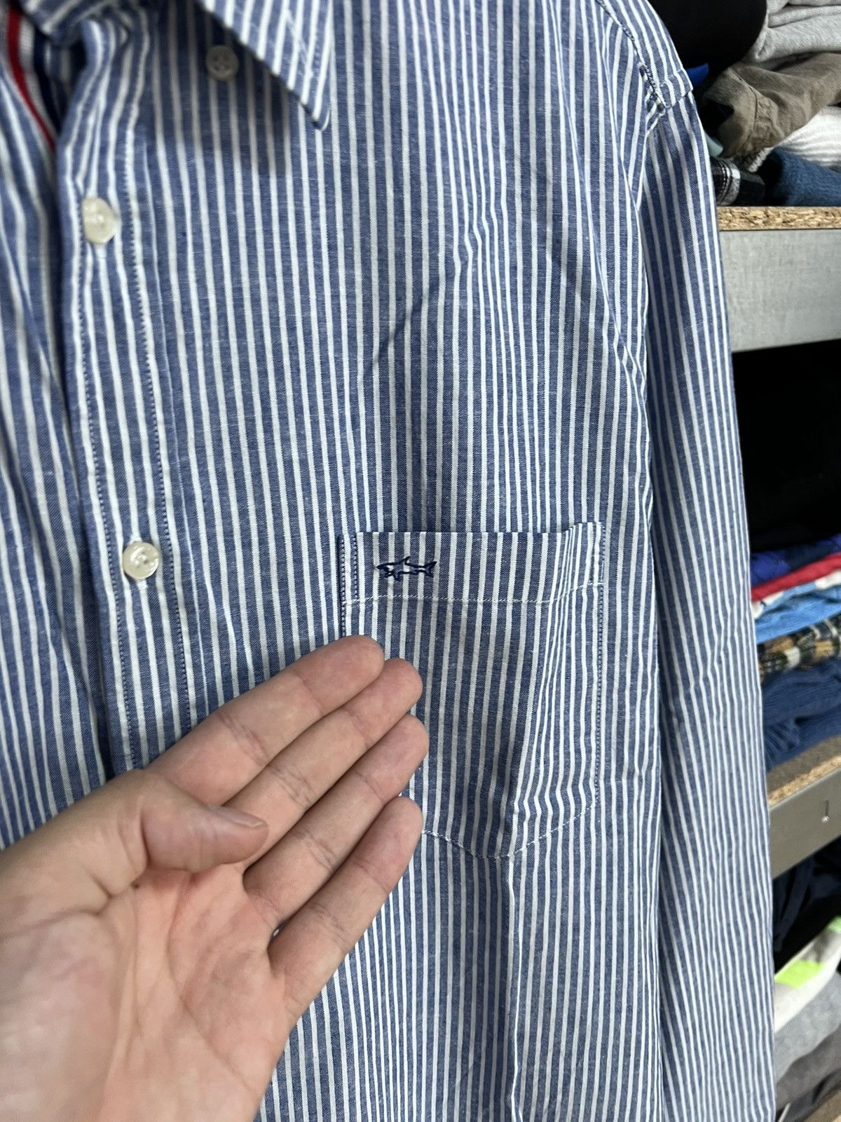 Paul & Shark Paul & Shark Yachting Long Sleeve Button Shirt Sz 41 Striped Size US L / EU 52-54 / 3 - 3 Thumbnail