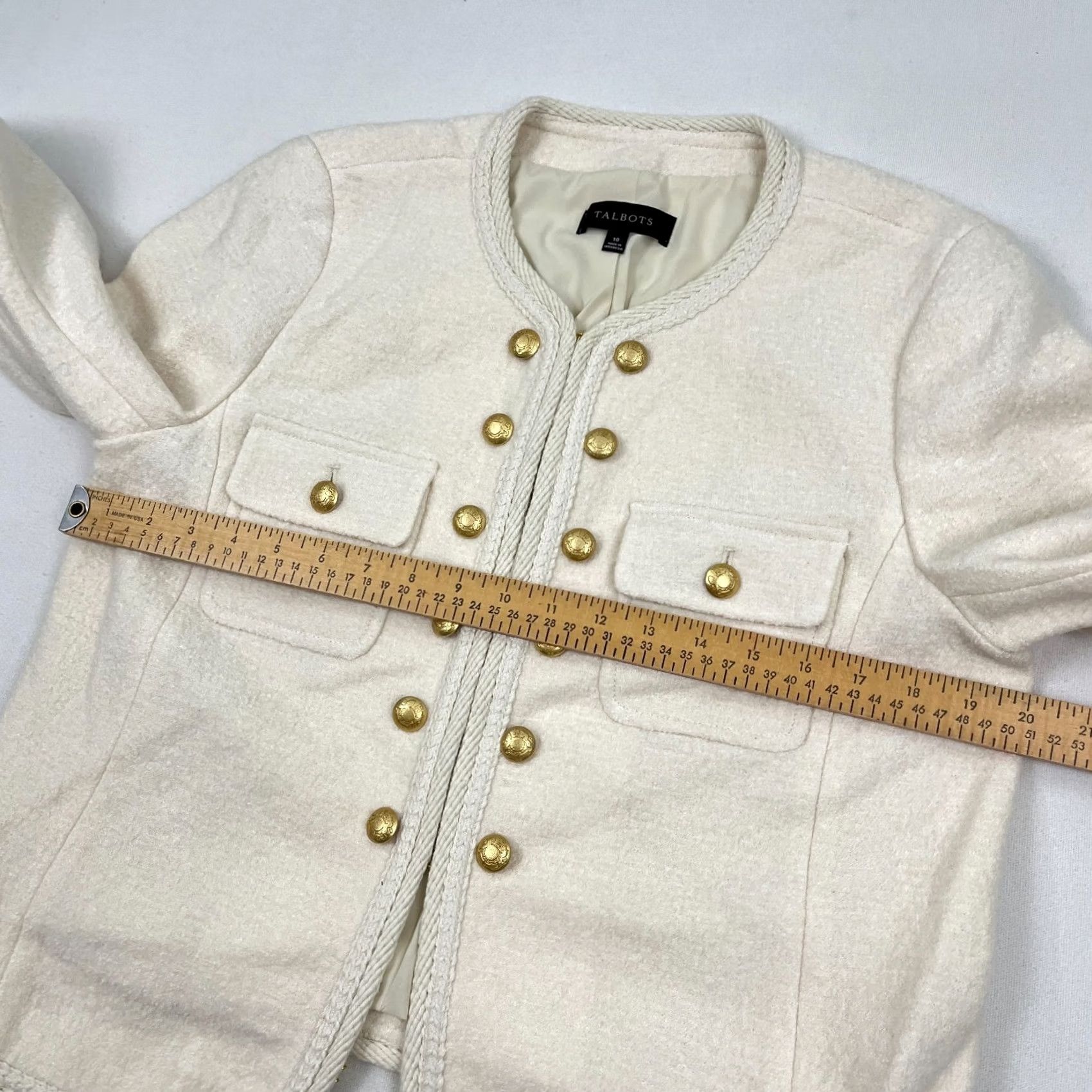 Talbots Talbots Blazer Jacket Womens Size 10 Ivory White Wool Gold Buttons Career Church Websites: N/A Size L / US 10 / IT 46 - 6 Thumbnail