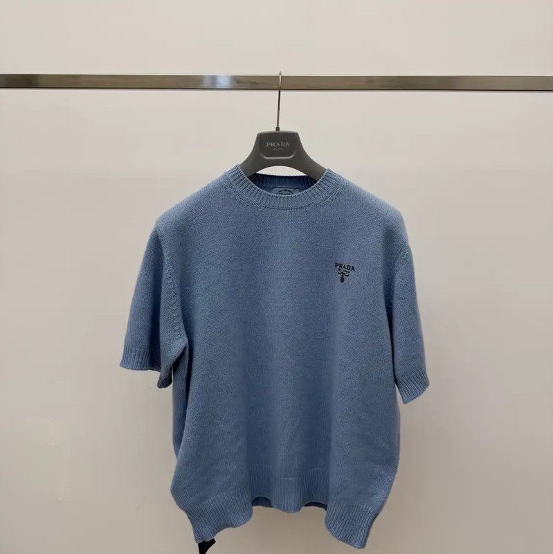 Prada Prada Blue Women's Knit Sweater Size L / US 10 / IT 46 - 1 Thumbnail