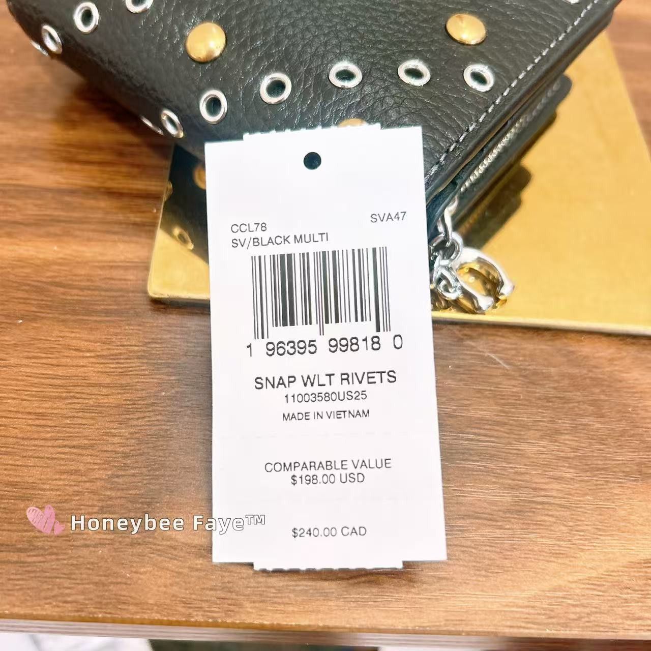 Coach NWT Coach CCL78 Snap Wallet With Rivets Silver/Black Multi Size ONE SIZE - 5 Thumbnail