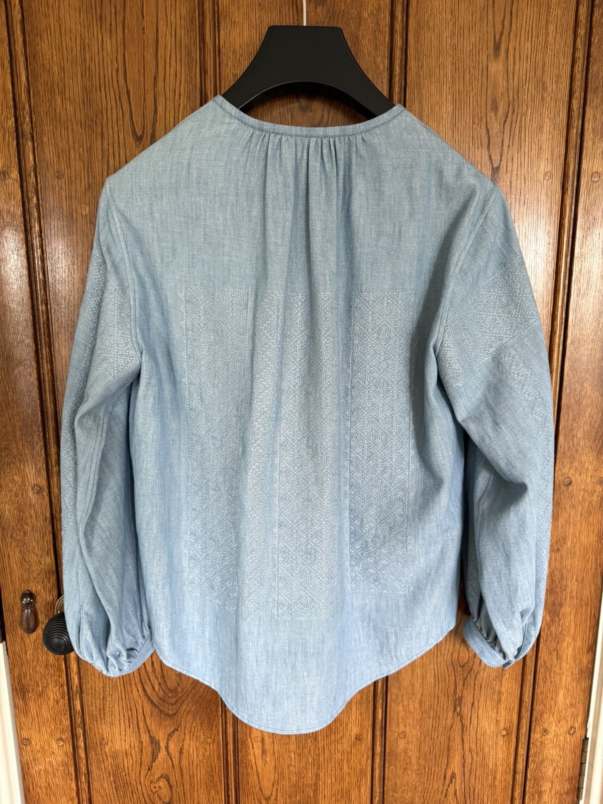Celine $2450 SS24 Celine embroidered blouse shirt Hedi sample Size M / US 6-8 / IT 42-44 - 20 Thumbnail
