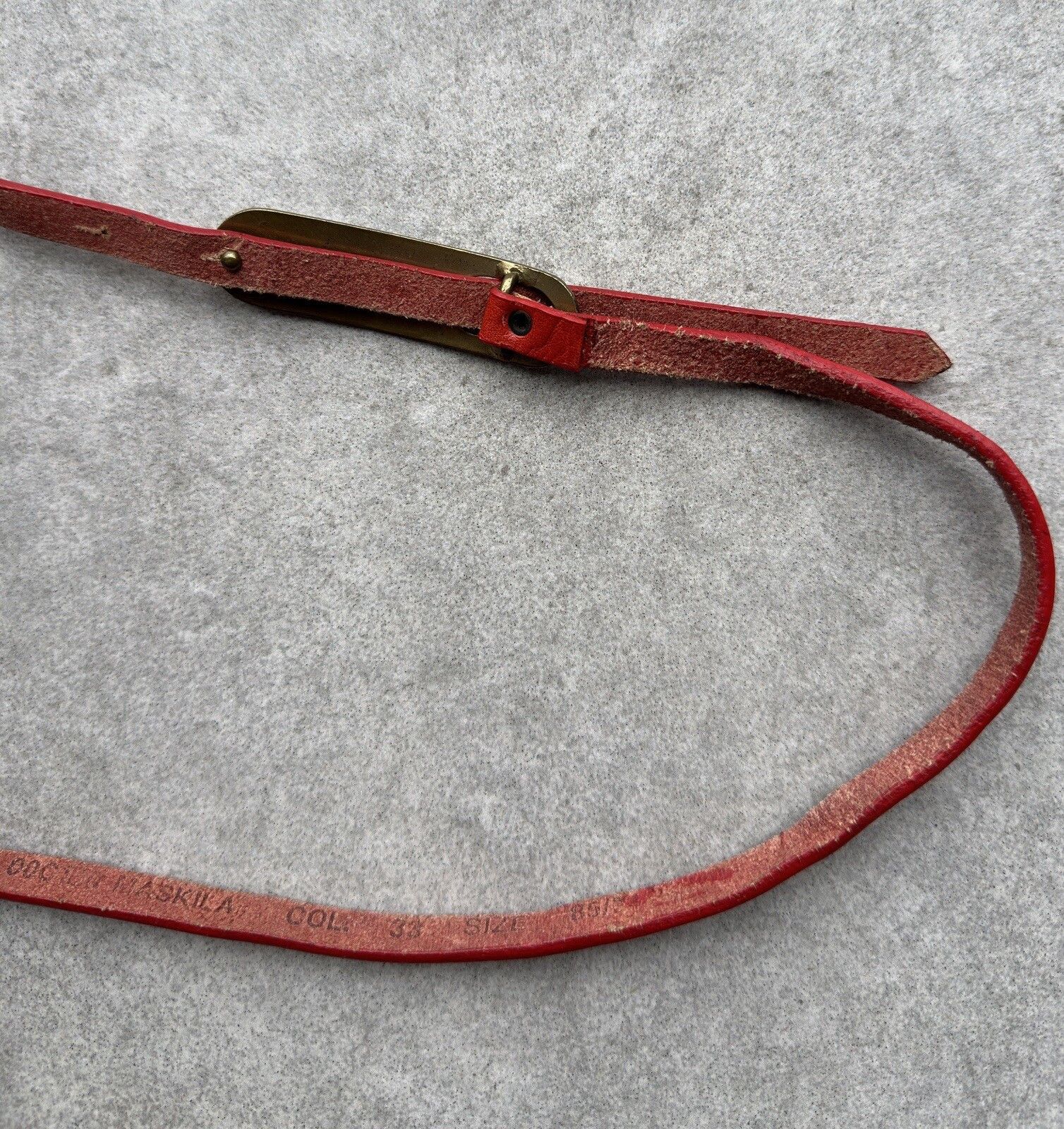Diesel VINTAGE DIESEL MASKILA RED LEATHER BELT THIN WOMENS RARE Size ONE SIZE - 7 Thumbnail
