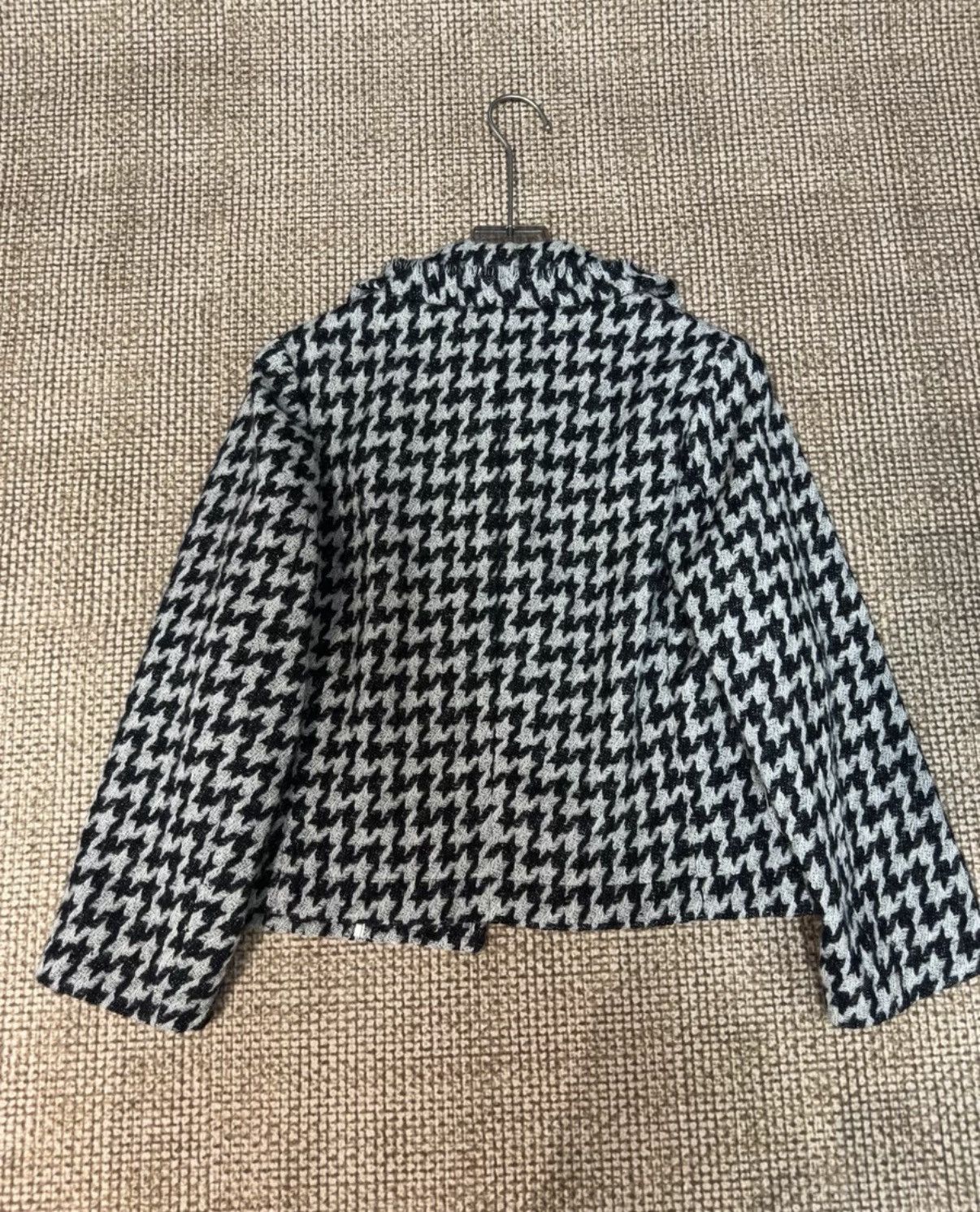 Comme des Garcons Comme des Garçons Houndstooth Raw-Edge Short Wool Coat K23 Size S / US 4 / IT 40 - 6 Thumbnail