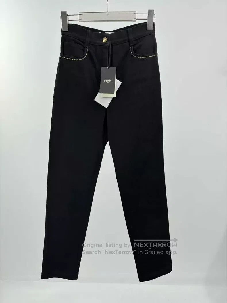Fendi Fendi Gold Thread Back Leather Patch Denim Pants Size 24" / US 00 / IT 34 - 1 Thumbnail