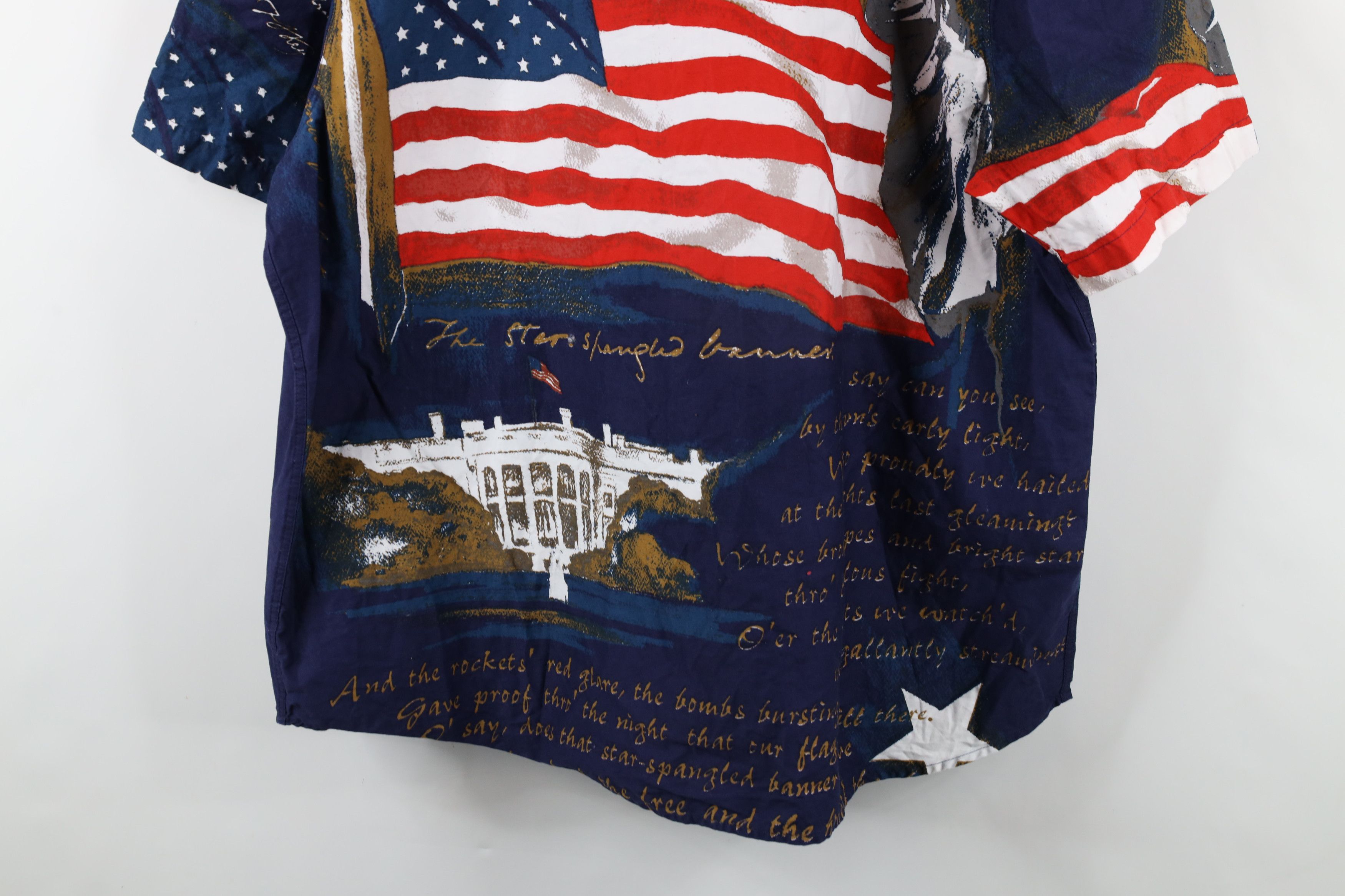 Vintage Vintage 90s Streetwear Flag Statue of Liberty Button Shirt Size US XXL / EU 58 / 5 - 13 Thumbnail