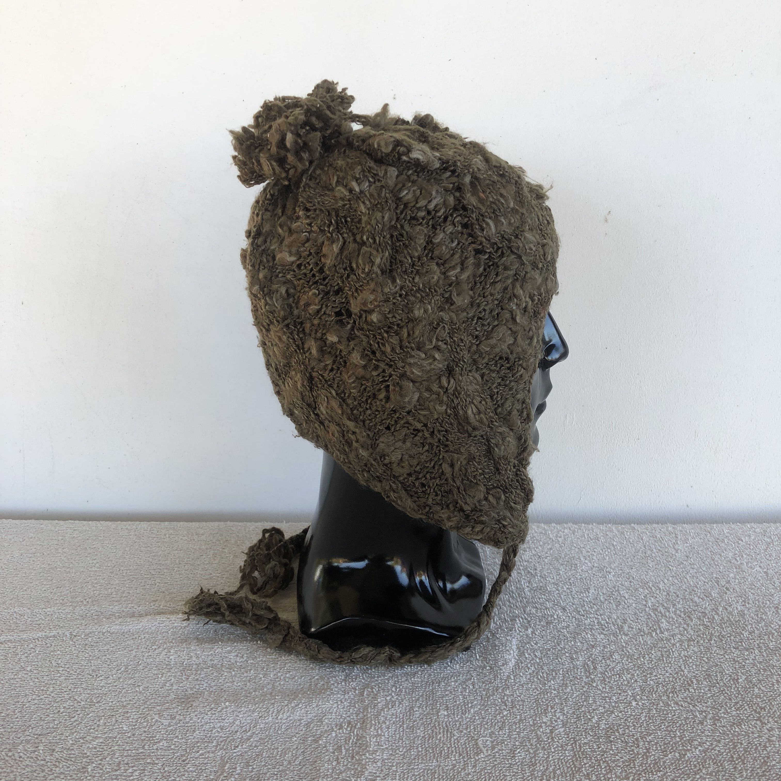 Japanese Brand × Other Vintage Cable Knit Homeless Earflap Beanie Snow Caps Hats Size ONE SIZE - 3 Thumbnail