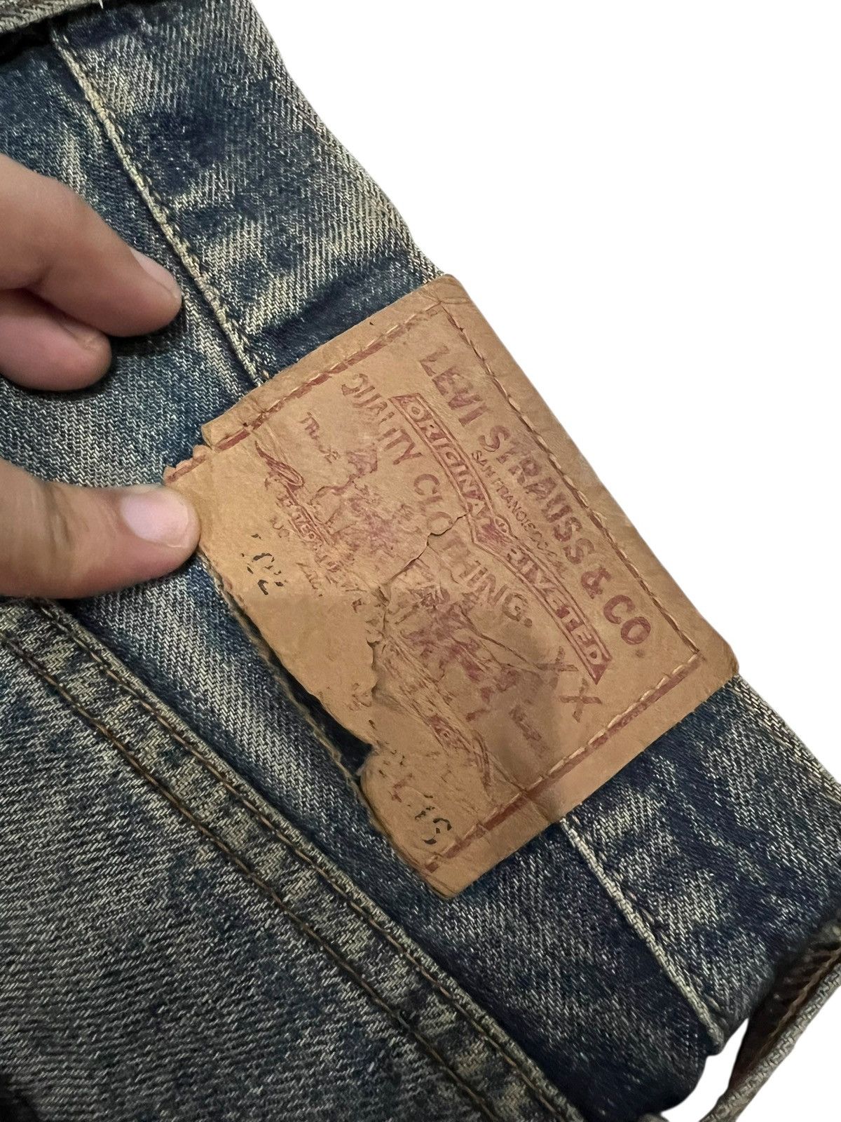 Levi's Vintage Levis 502 Big E Rusty Distress Selvedge Jean Size US 30 / EU 46 - 19 Thumbnail