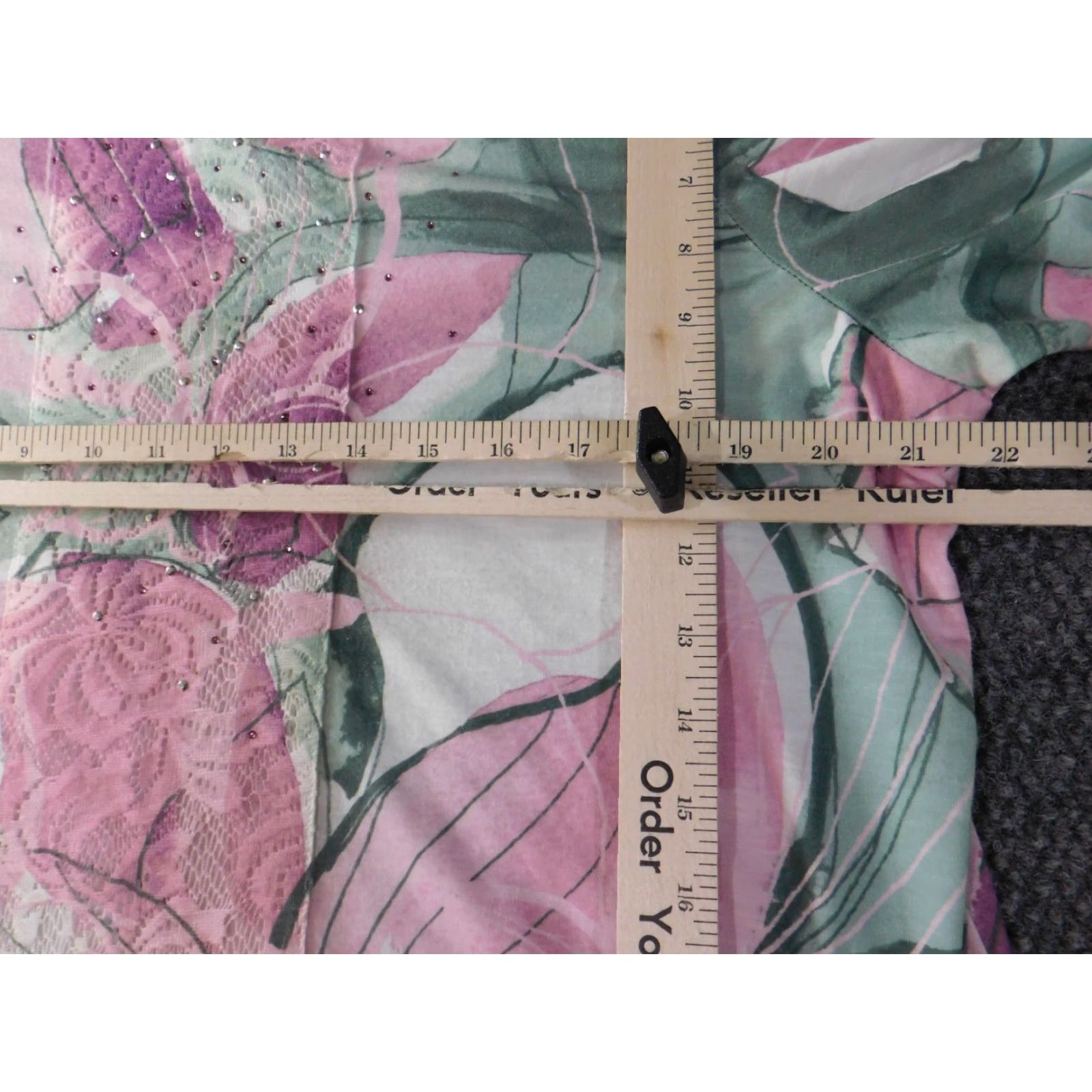 Vintage Alfred Dunner Blouse Womens M Purple Floral Long Sleeve Pullover Round Neck Casual Sheer Rayon Polyester Spandex Designer Regular Size M / US 6-8 / IT 42-44 - 5 Thumbnail