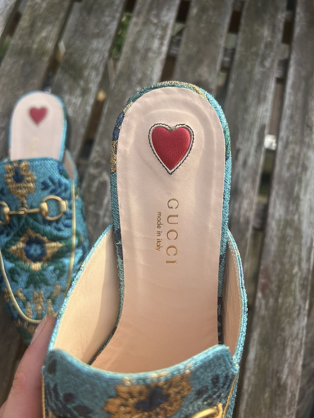 Gucci Blue Gucci Mules Size US 6 / IT 36 - 4 Thumbnail