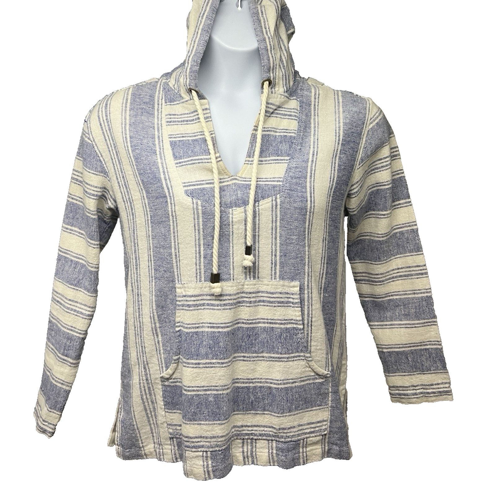 Forever 21 Forever 21 Blue White Stripe Pullover Hoodie Jacket S Pocket Size S / US 4 / IT 40 - 1 Thumbnail