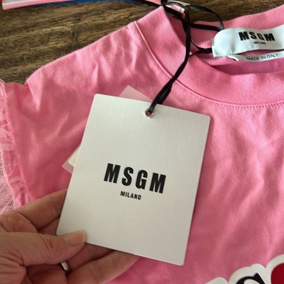 MSGM MSGM ITALY cotton Pink Balloon Sleeves T-Shirt SSENSE small Size S / US 4 / IT 40 - 7 Thumbnail