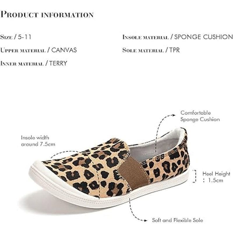 Other Funky Monkey Women 11 Tan Leopard Slip-On Canvas Sneakers Size ONE SIZE - 6 Thumbnail