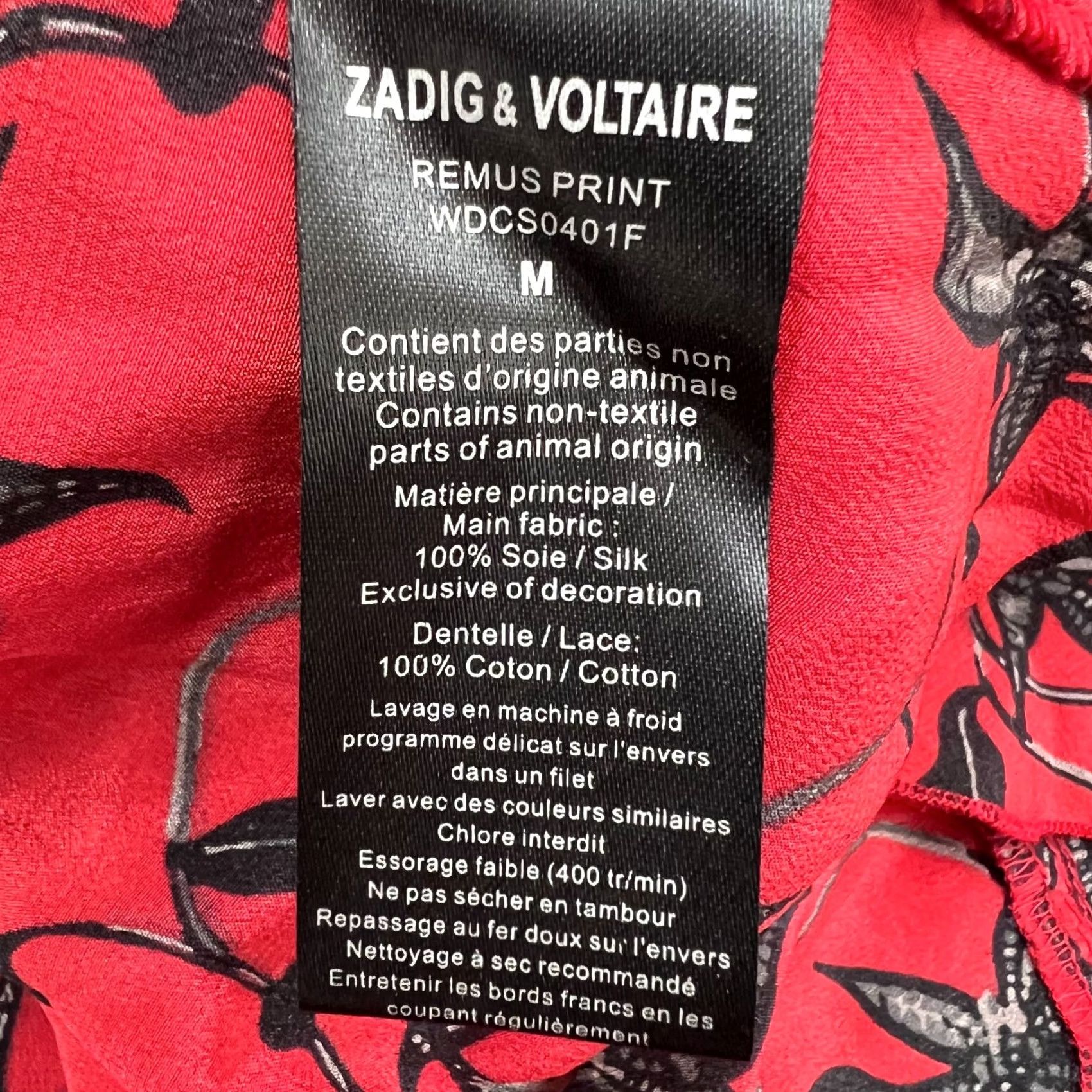 Zadig & Voltaire Zadig & Voltaire Remus Silk Floral Print Red Black Dress M Women Long Sleeve Mini Short Vintage: No Size M / US 6-8 / IT 42-44 - 5 Thumbnail