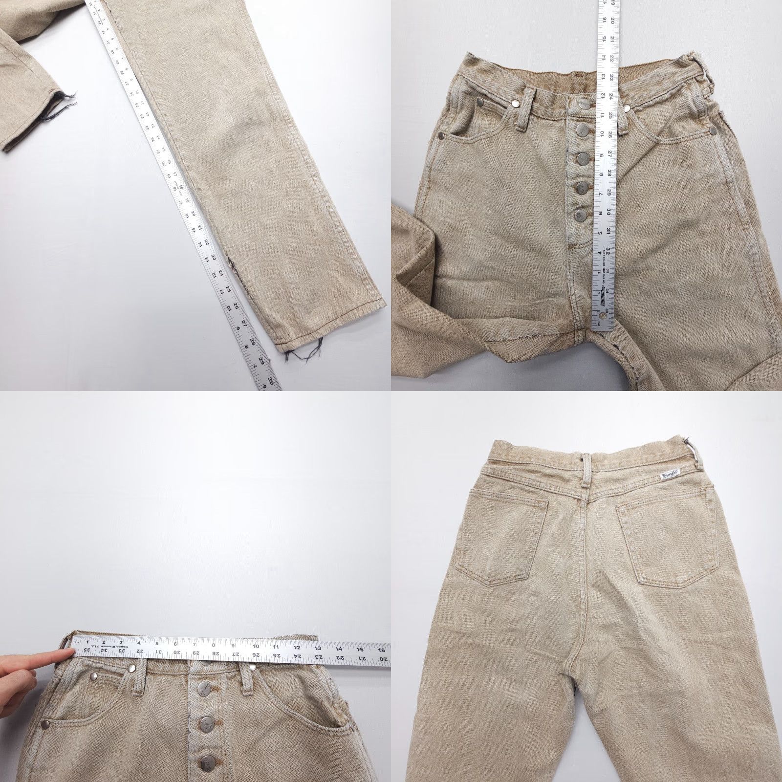 Wrangler VINTAGE Wrangler Cowboy Cut Jeans Womens 29in Inseam High Rise Button Fly 26W 29L Tan Southwestern Retro-Solid 90s Womens Size 30" / US 8 / IT 44 - 8 Thumbnail