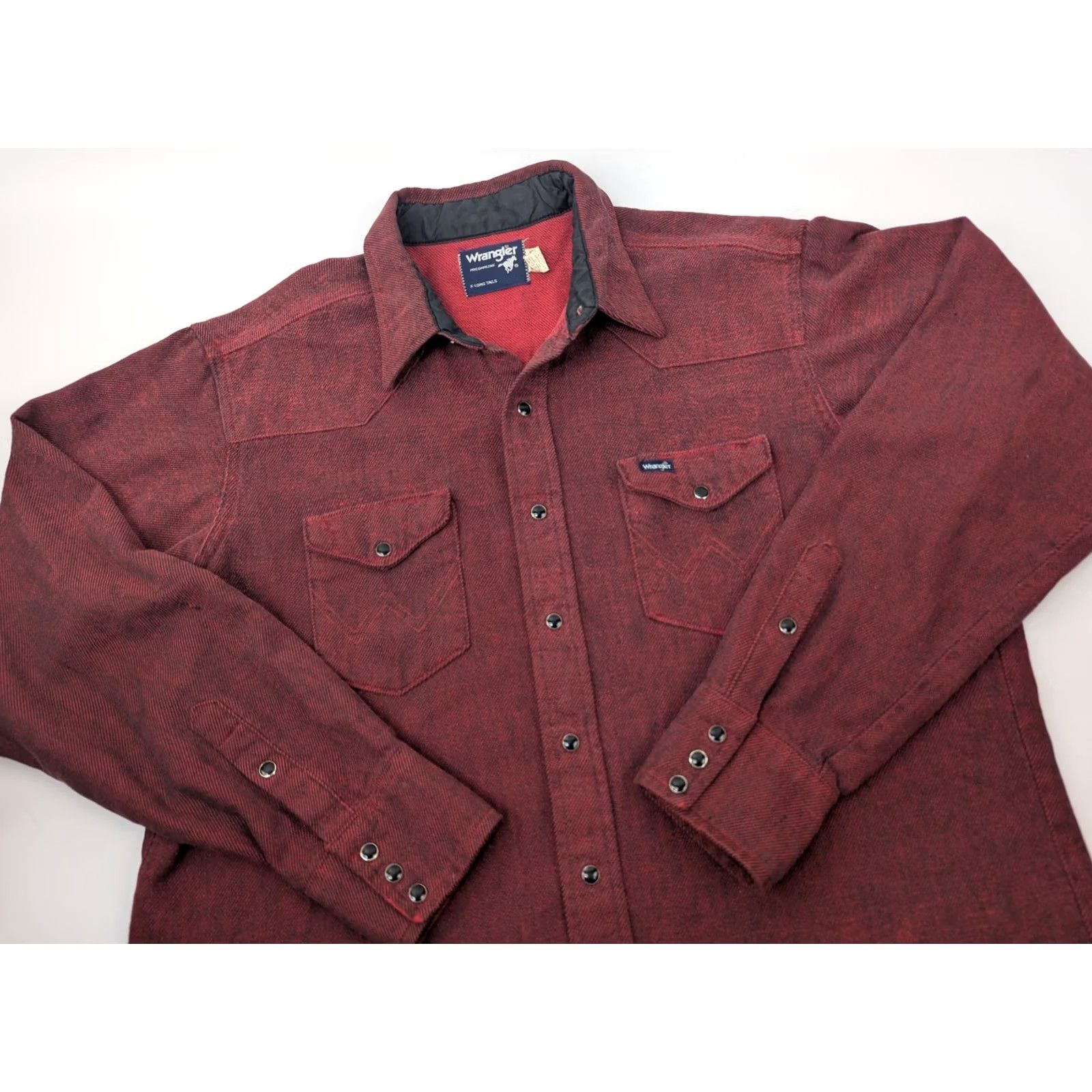 Wrangler VINTAGE Wrangler Shirt Western Mens XS? 36 Red Button-Up X-Long? Size US M / EU 48-50 / 2 - 2 Thumbnail