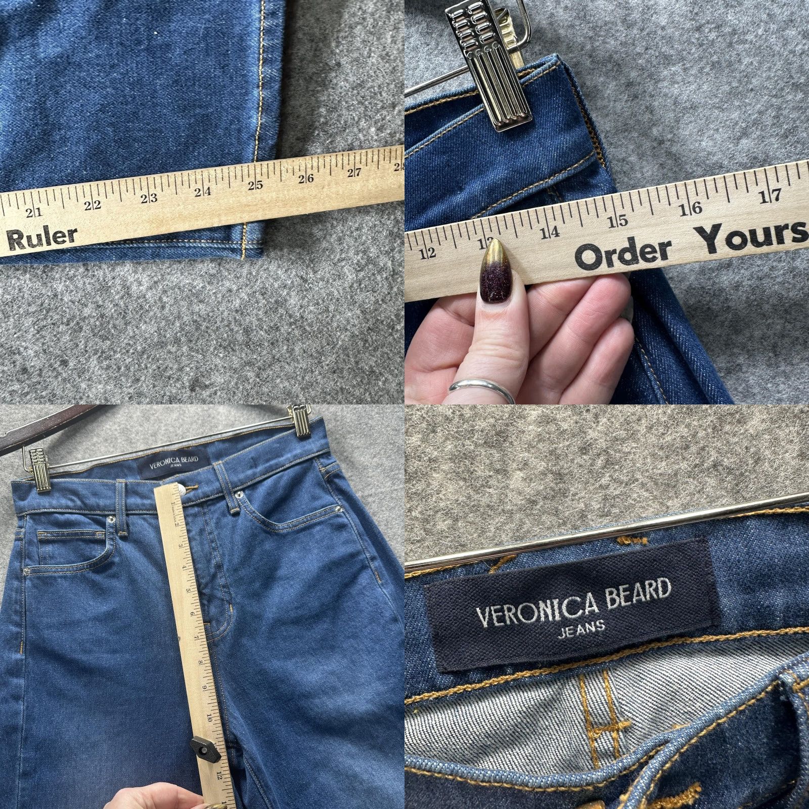 Veronica Beard Veronica Beard Jeans Womens 27 High Rise Carly Kick Flare Crop Blue Denim Cropped Jeans Size 27" / US 4 / IT 40 - 9 Thumbnail