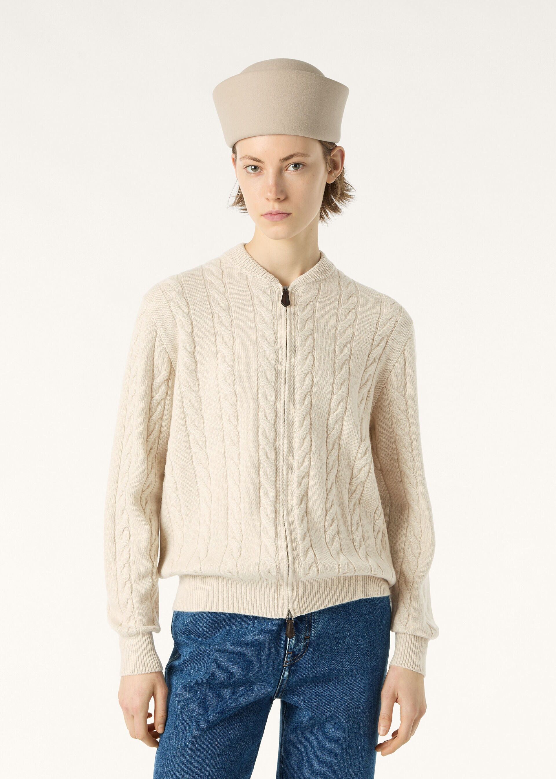 Loro Piana os11x0326 FAQ9055 Cedar Cardigan in Natural Melange Size L / US 10 / IT 46 - 4 Thumbnail