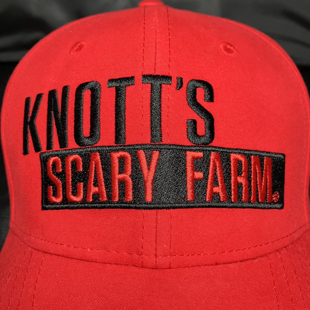 Vintage Knotts Scary Farm Rookie Dad Hat OSFA Red Size ONE SIZE - 3 Thumbnail