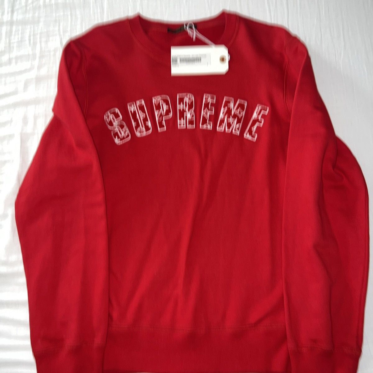 Louis Vuitton × Supreme SUPREME LOUIS VUITTON ARC LOGO CREWNECK SWEATER RED 2017 Size US L / EU 52-54 / 3 - 2 Thumbnail