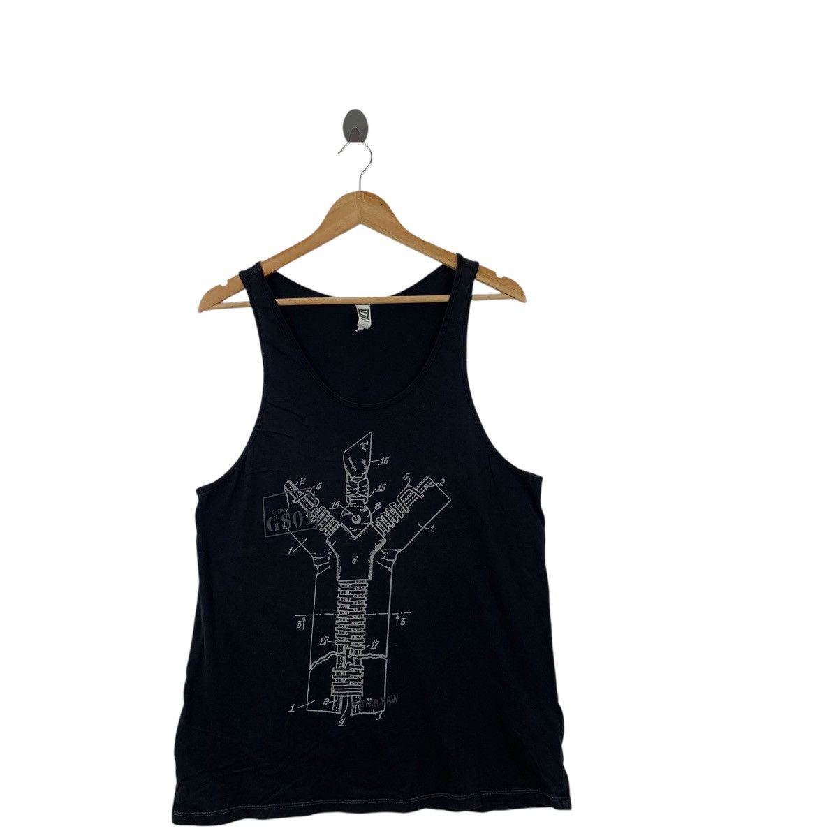 G-Star G STAR RAW Technical Blueprint Zipper Graphic Tee Shirt Tank Size US M / EU 48-50 / 2 - 4 Thumbnail