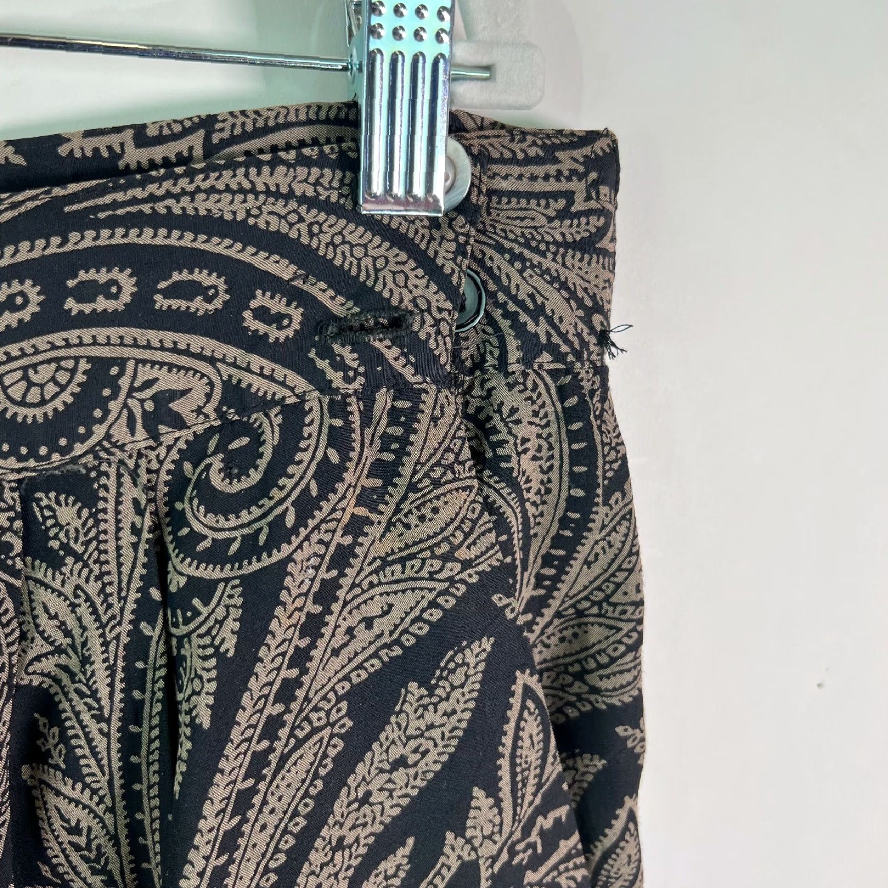 Vintage Peters & Ashley Womens Pleated Front Paisley Print Black A-Line Skirt Size 16 Size 38" / US 16 / IT 52 - 5 Thumbnail