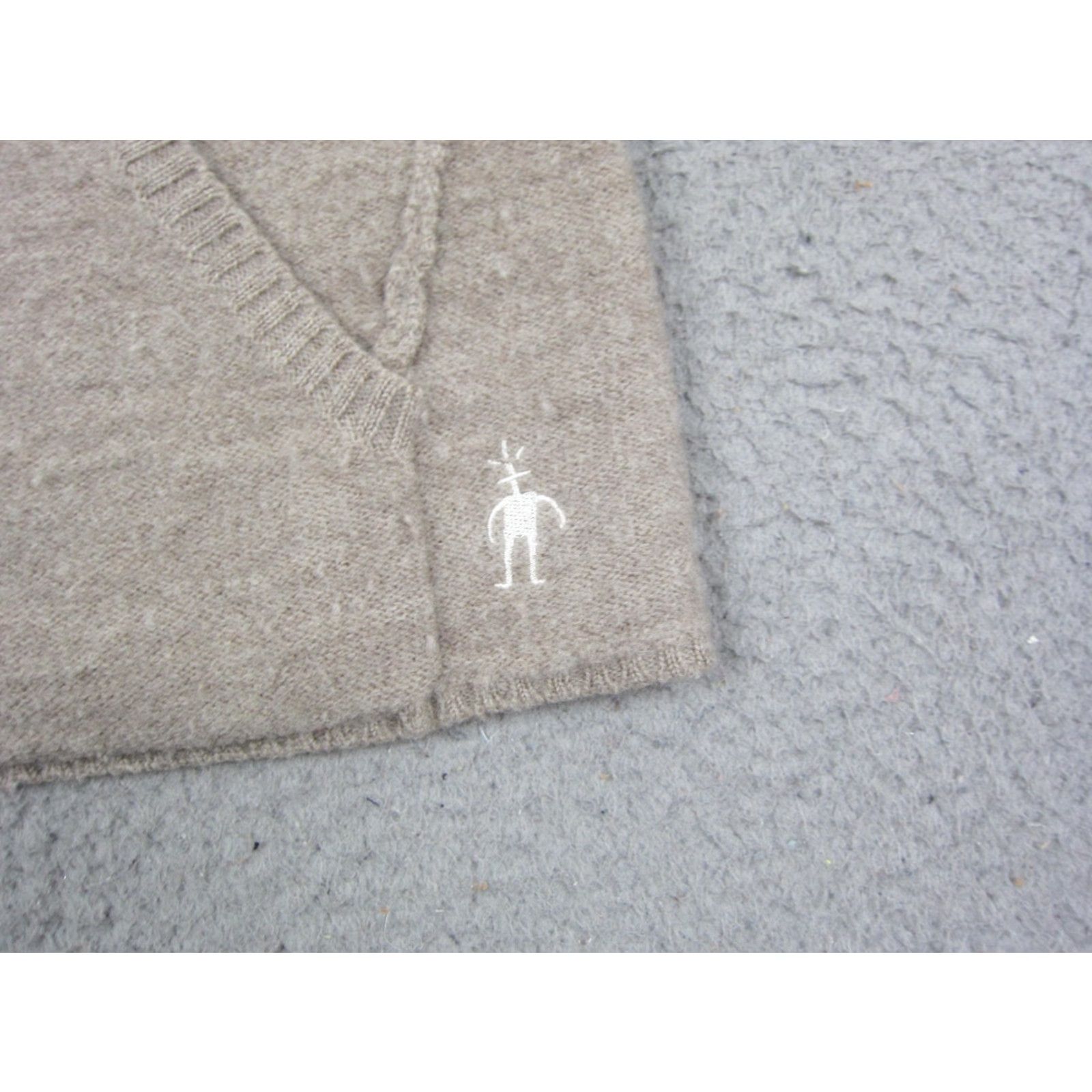 Smartwool VINTAGE SmartWool Cardigan Sweater Womens M Beige Full Zip Merino Wool 90s Shirt/Top Size M / US 6-8 / IT 42-44 - 2 Thumbnail