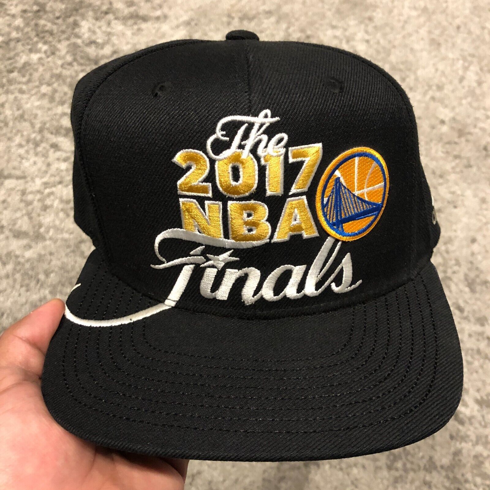 Adidas 2017 Adidas Golden State Warriors NBA Finals Black Snapback Size ONE SIZE - 2 Thumbnail