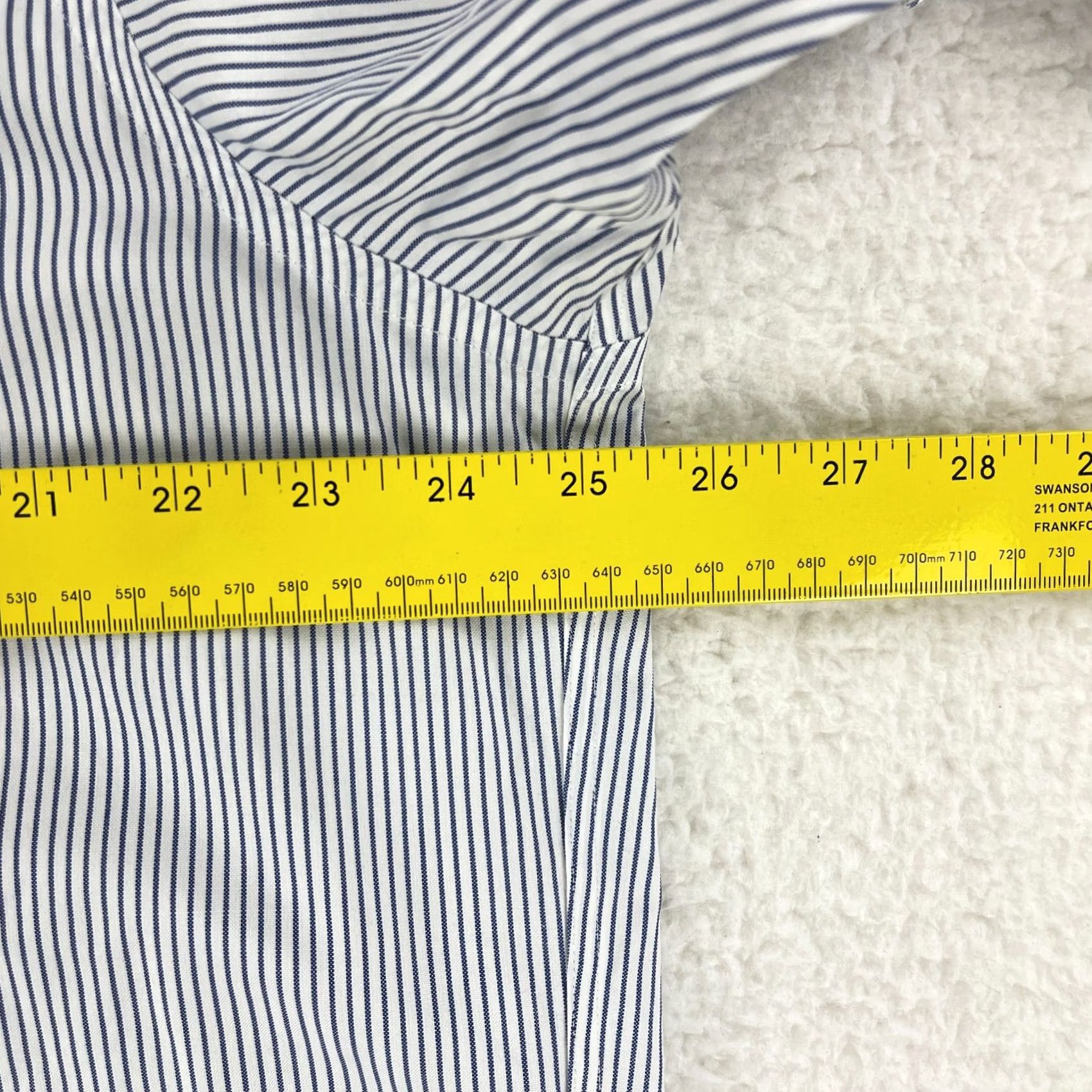 Brooks Brothers Brooks Brothers 346 Blue White Stripe Dress Shirt Mens Medium Cotton Button-Up Shirt Size 40R - 7 Thumbnail