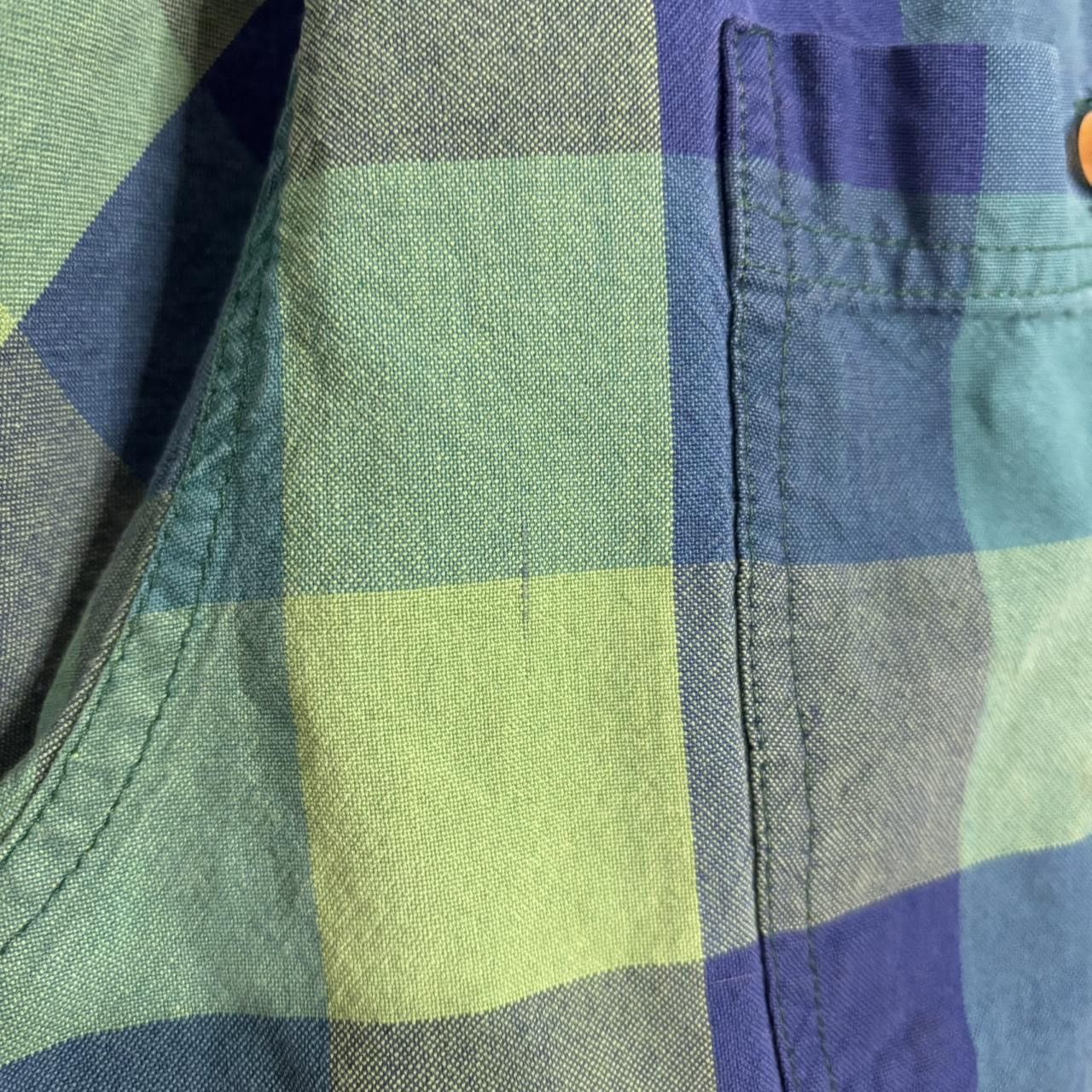 Vintage Vintage 90s Checkered Green And Blue Button-Up Shirt Size US L / EU 52-54 / 3 - 3 Thumbnail