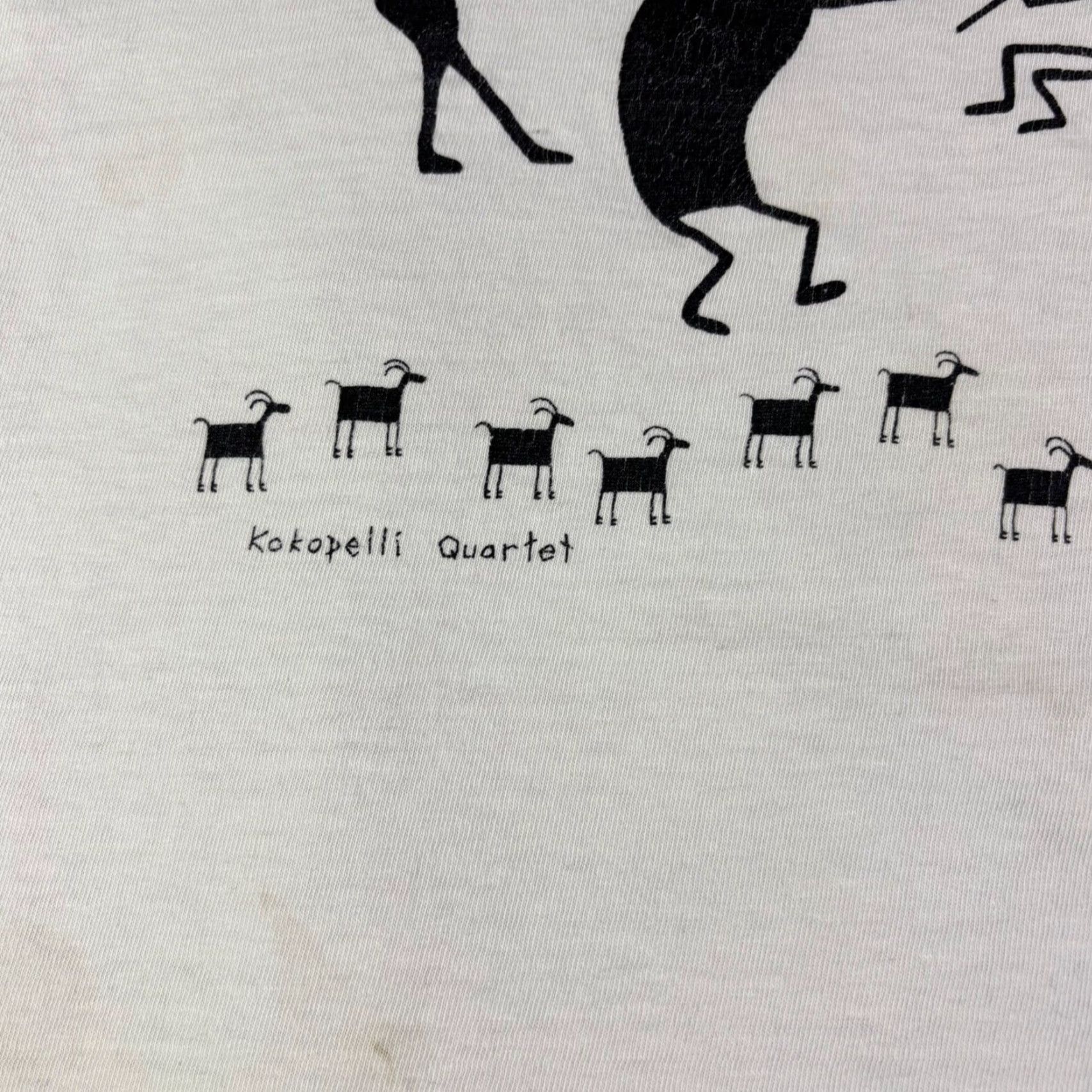 Vintage VINTAGE Oneita Power-T Kokopelli Quartet T-Shirt XL White 90s Men Graphic Tee Short Sleeve Boho Ancient Originals Size US XL / EU 56 / 4 - 7 Thumbnail